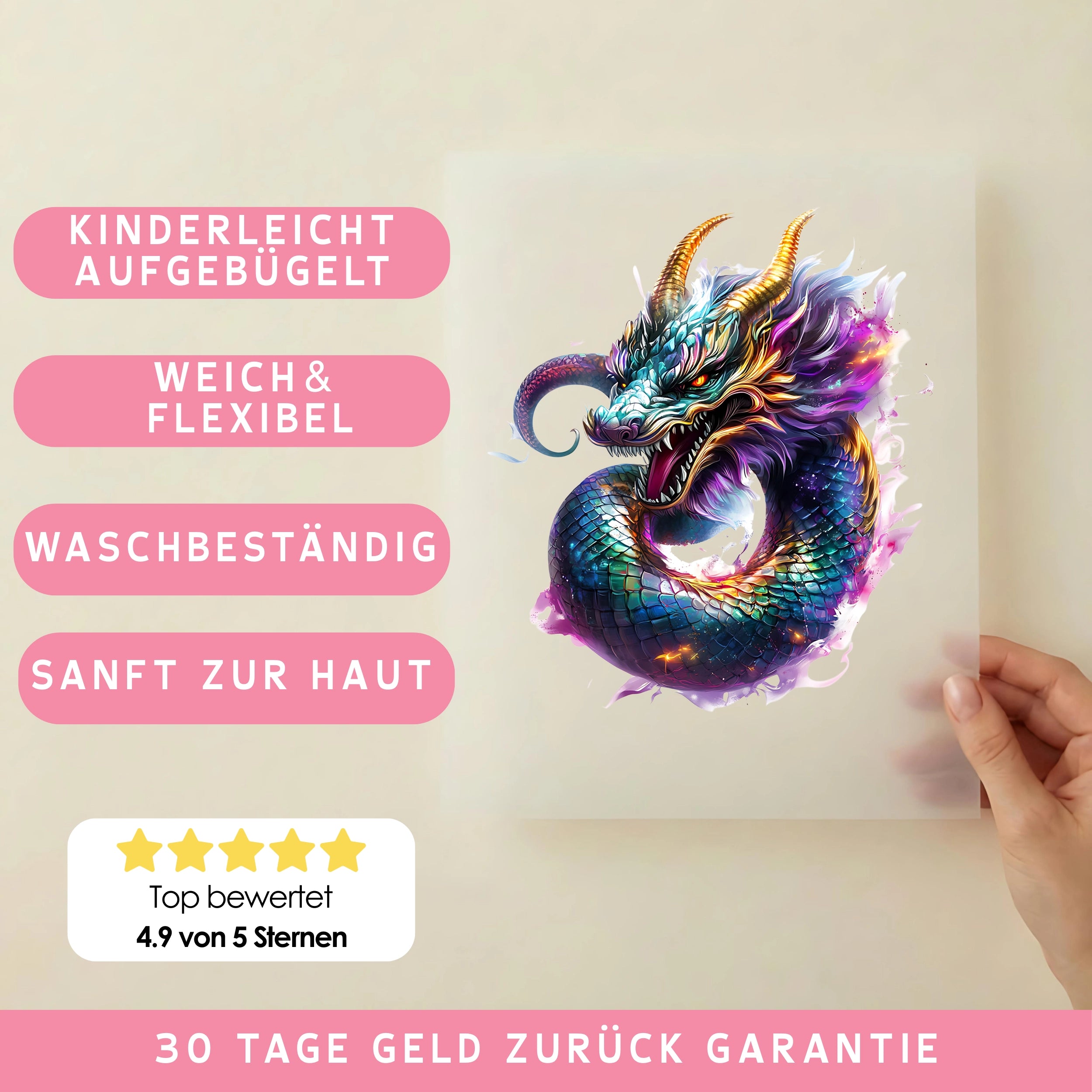 Bügelbild Drache Universumskralle