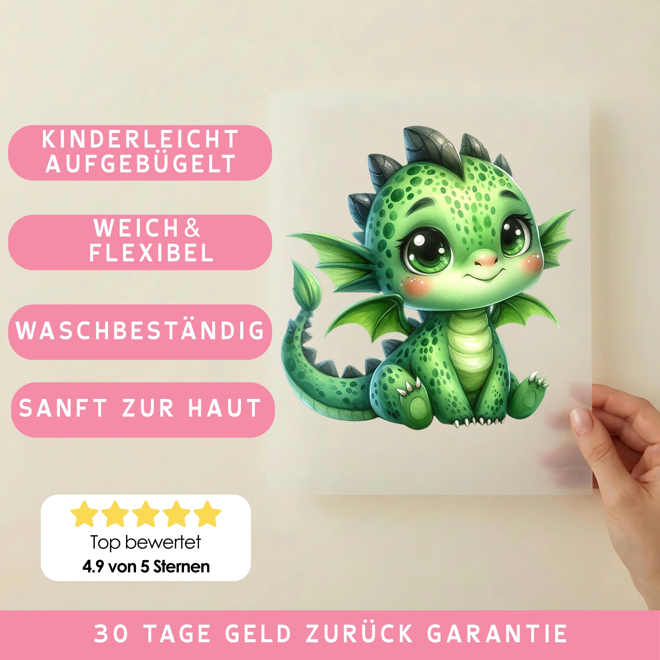 Bügelbild Drache Smaragdkind