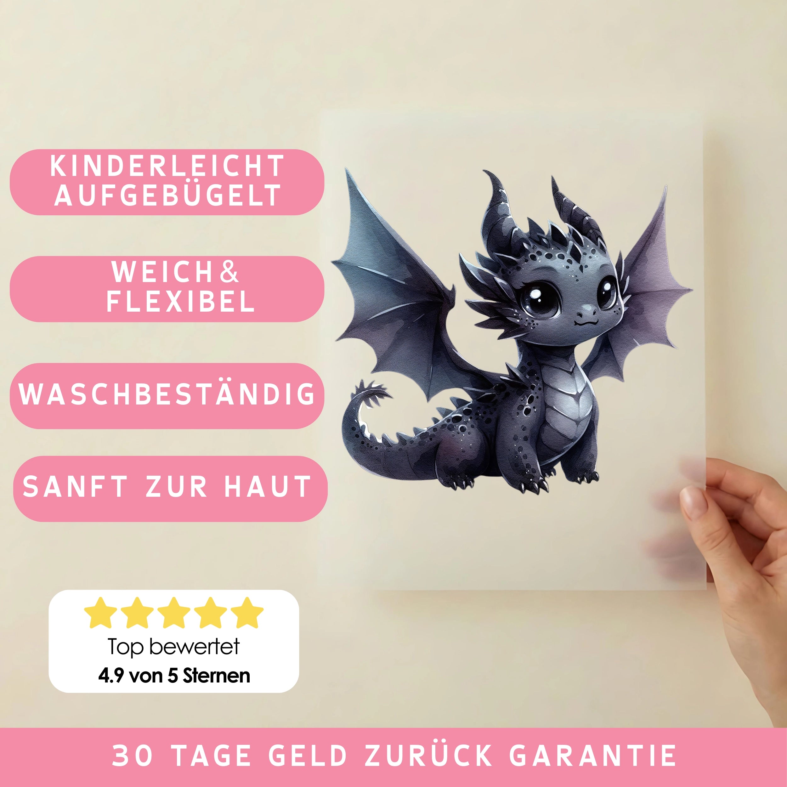 Bügelbild Drache Nachtling
