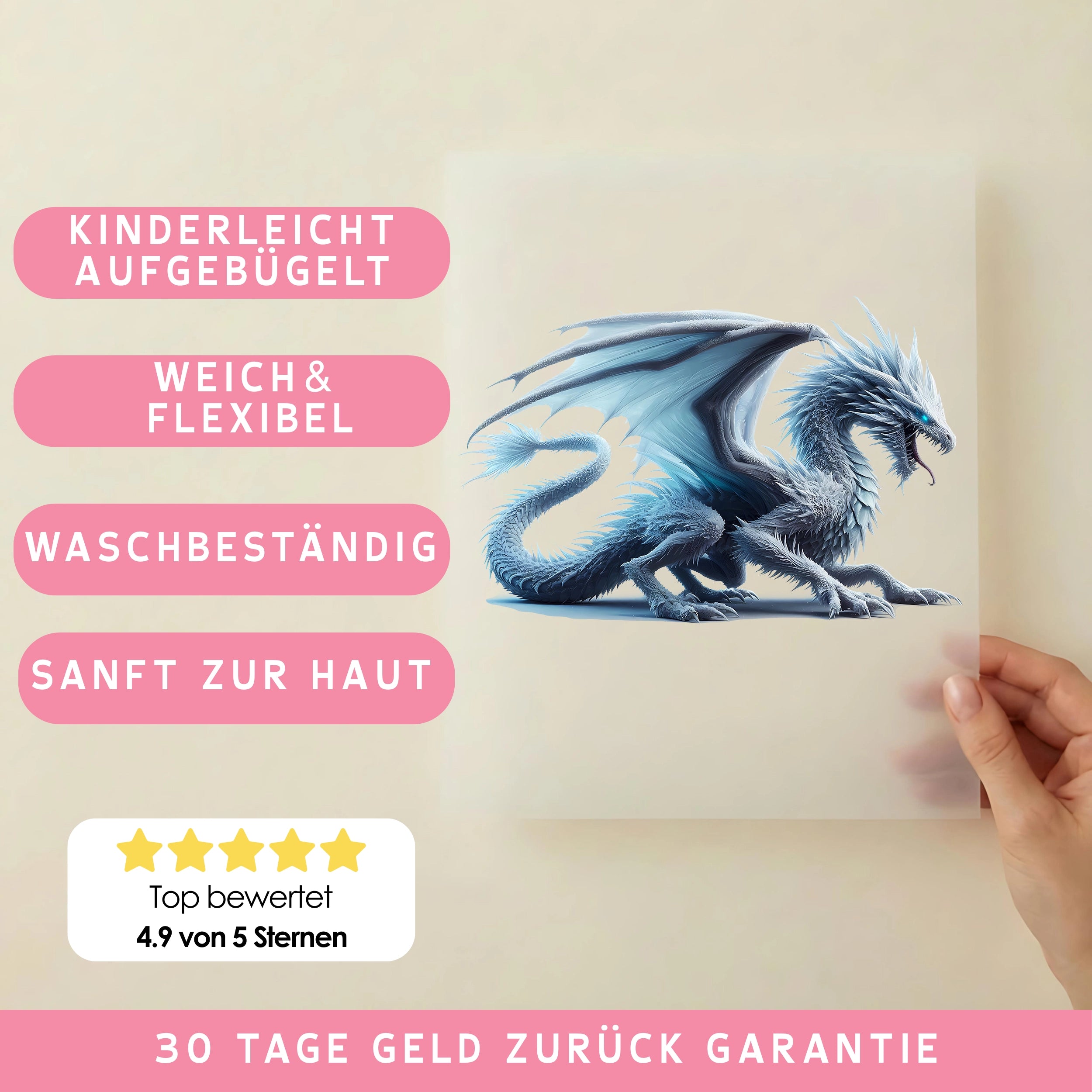 Bügelbild Drache Eiswind
