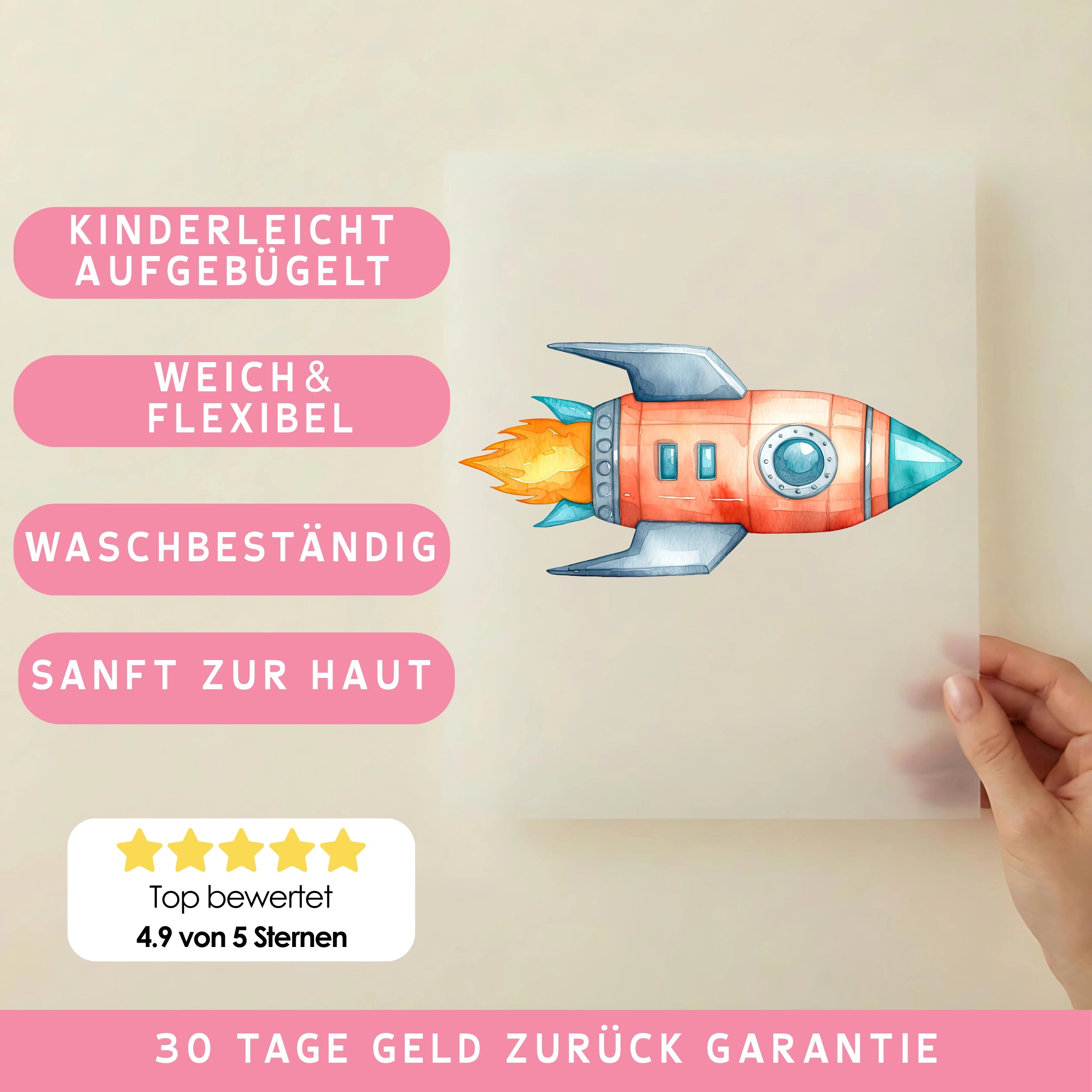 Bügelbild Rakete