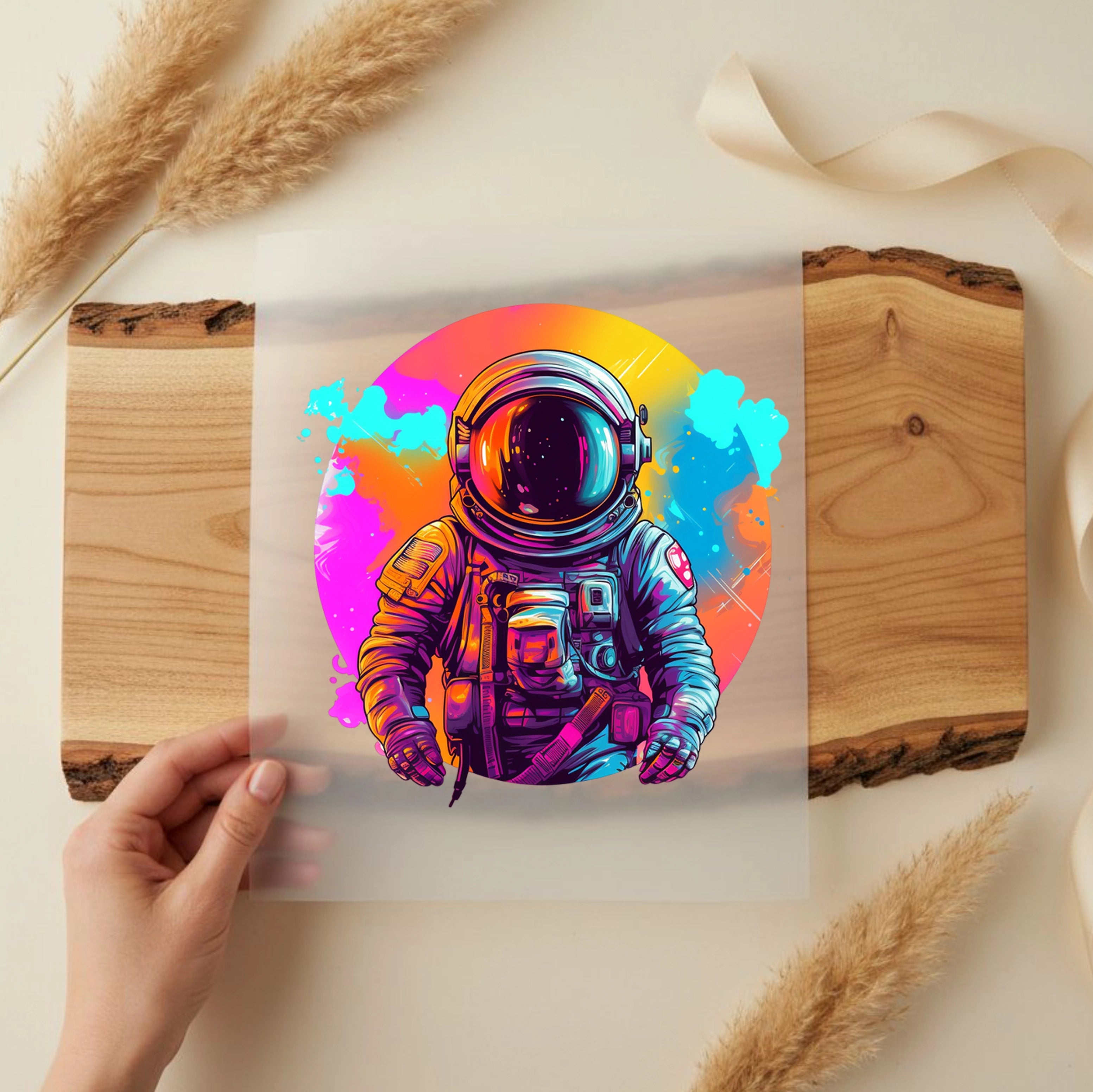 Bügelbild Astronaut Mond