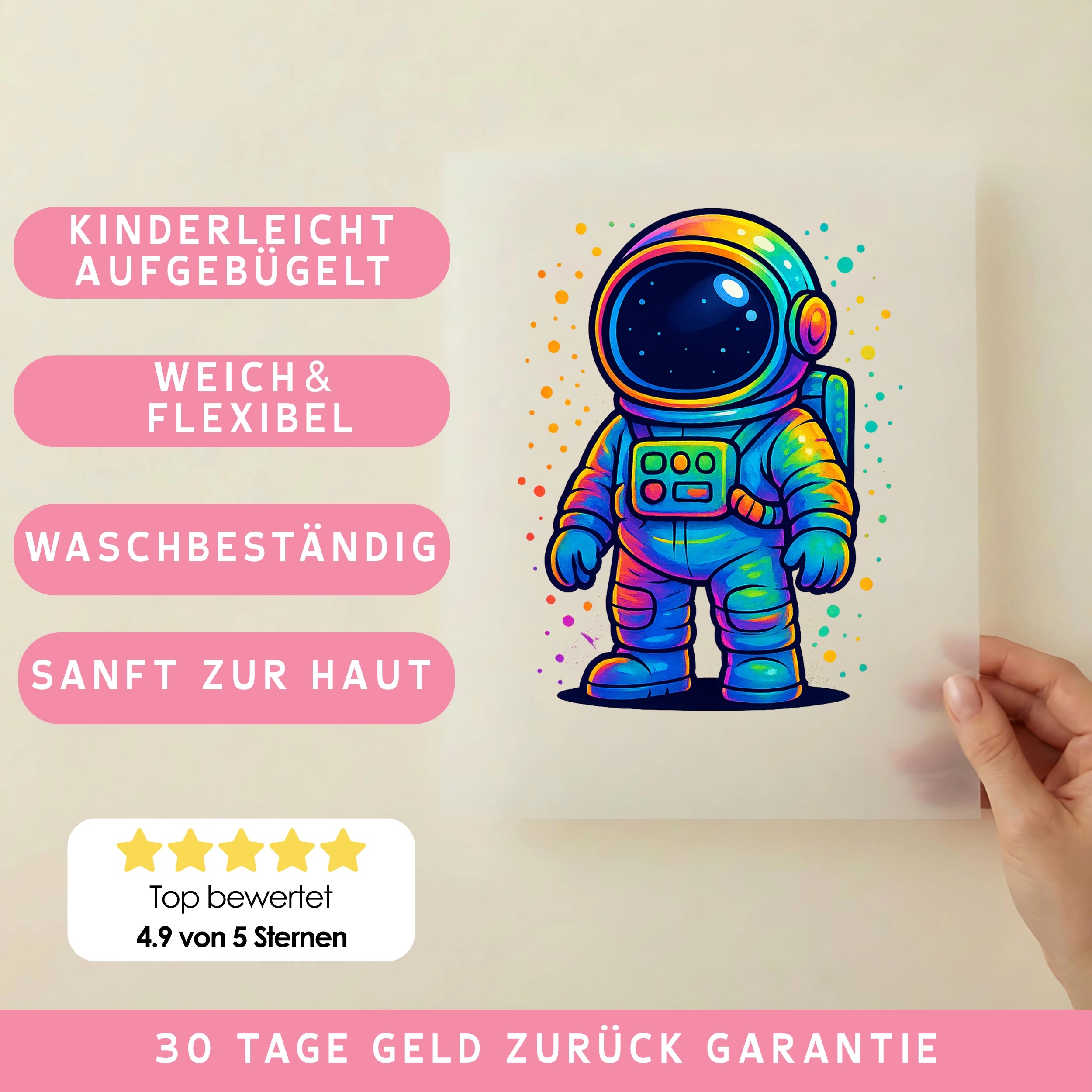 Bügelbild Bunter Kosmonaut