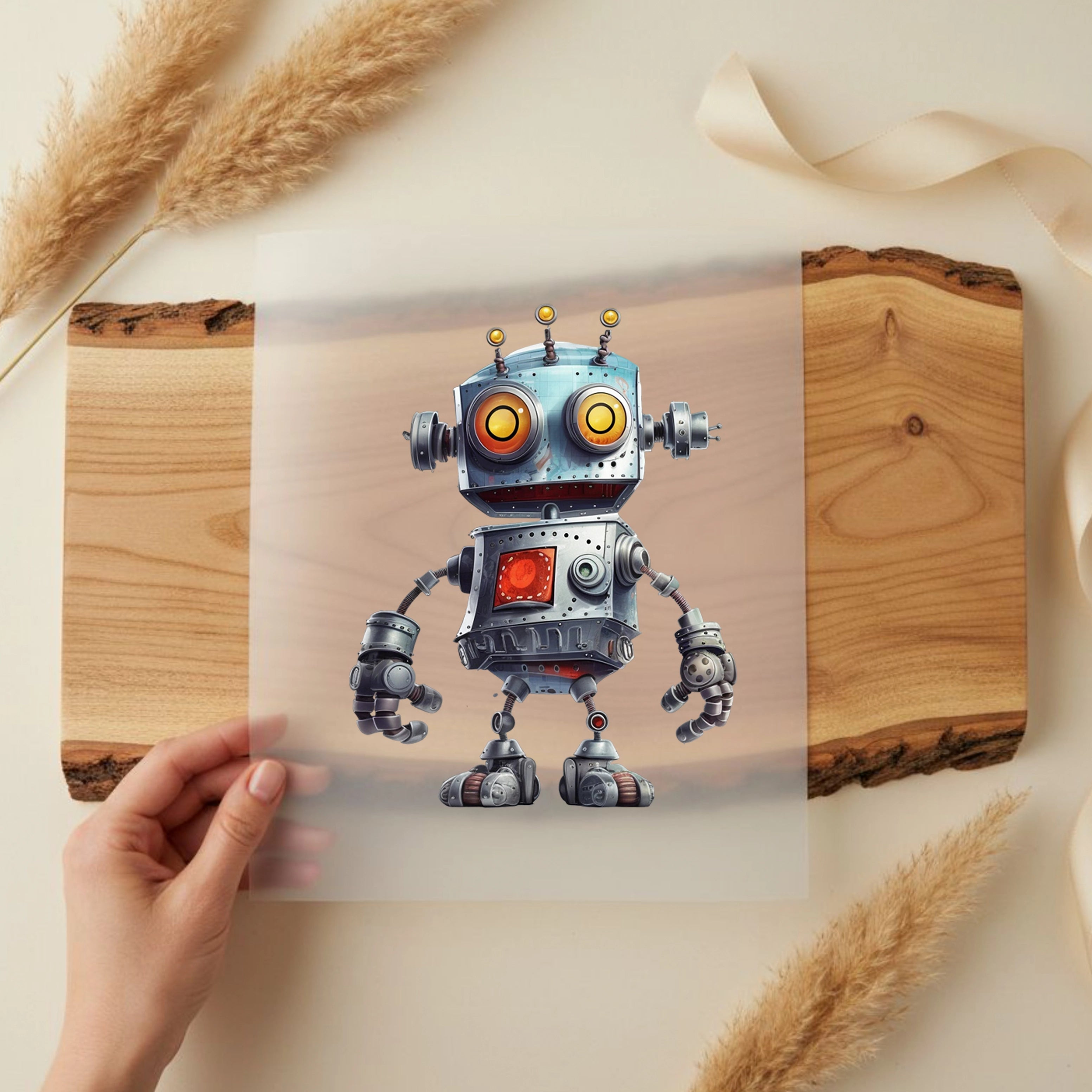 Bügelbild Roboter Robi