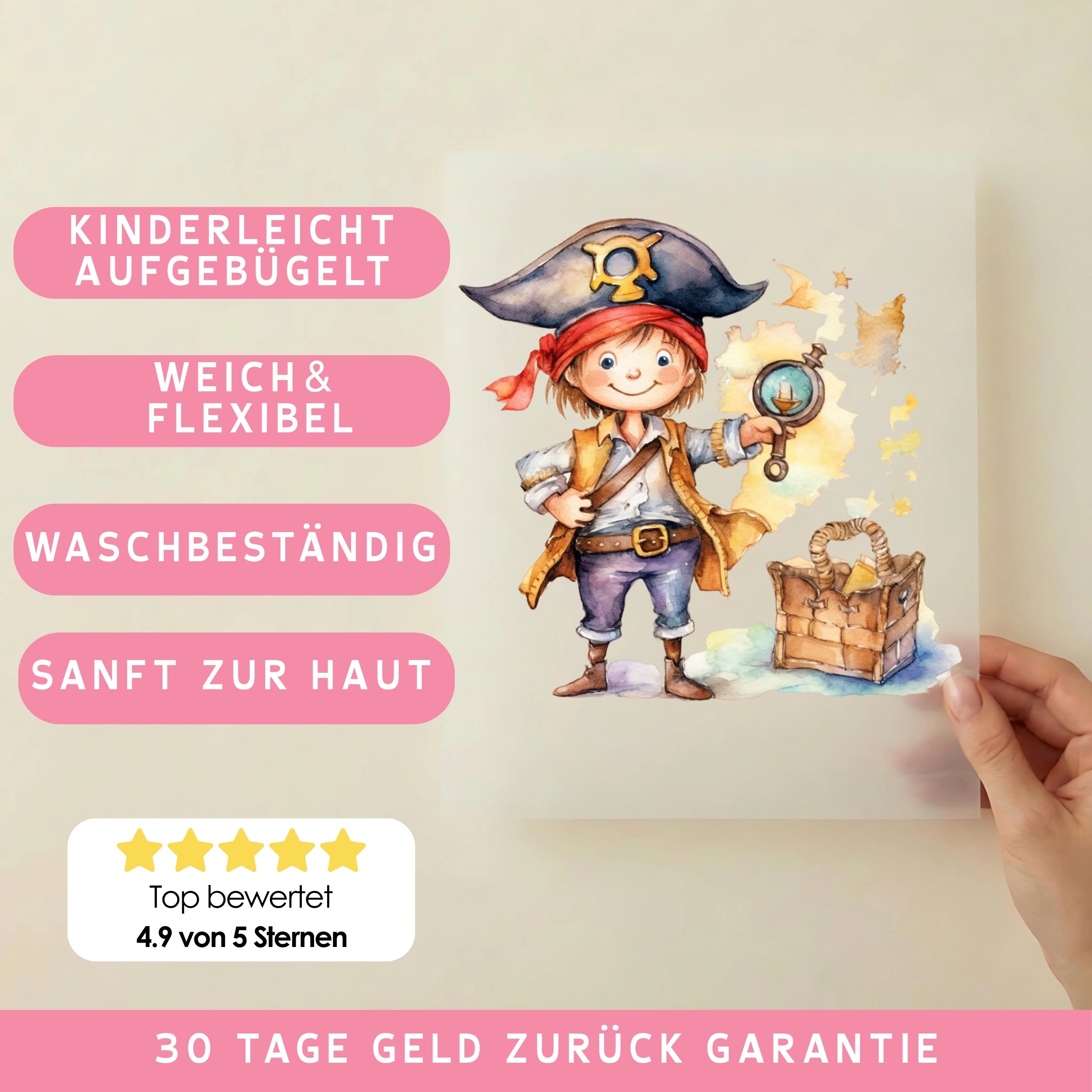 Bügelbild Pirat Weltentdecker