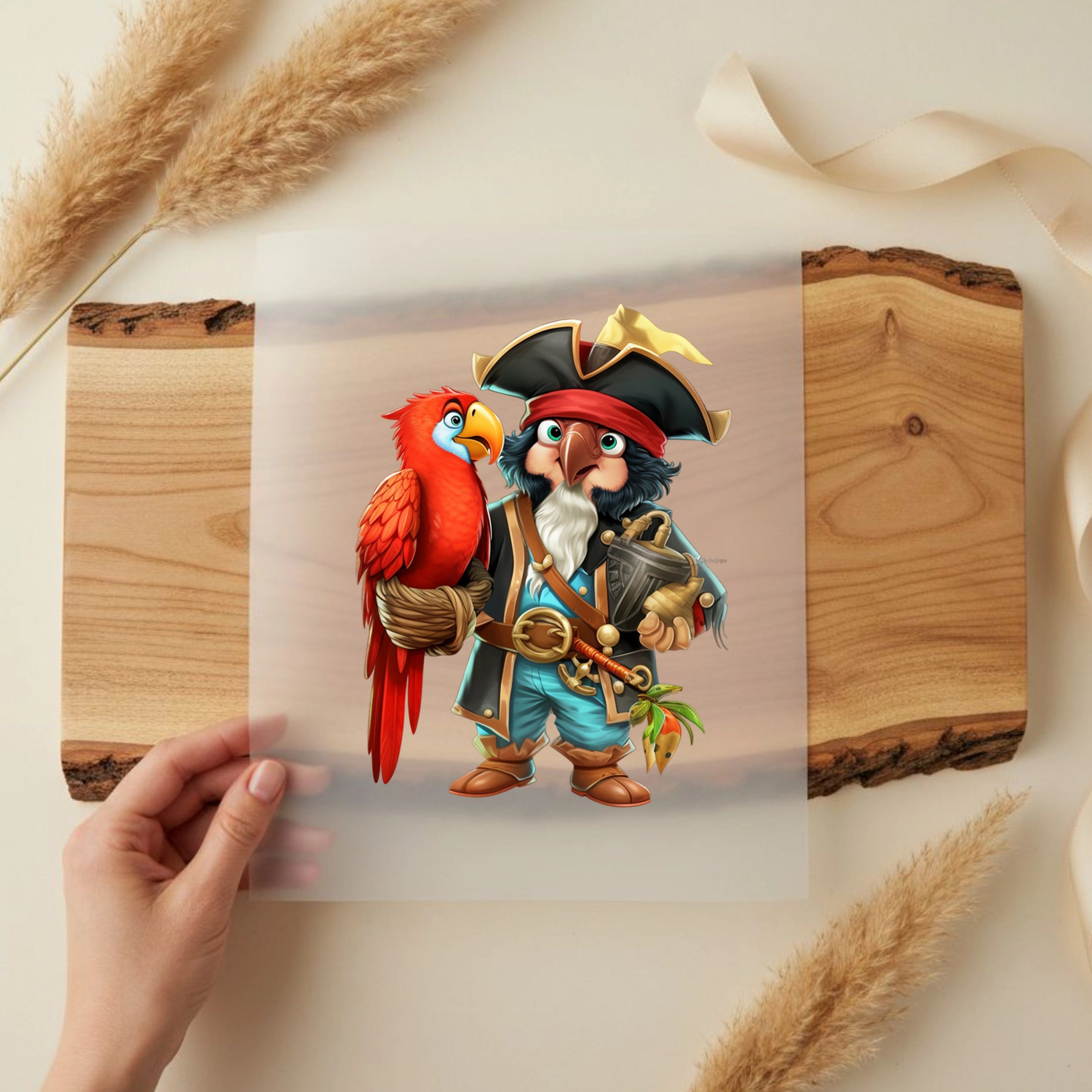 Bügelbild Pirat Papageifreund