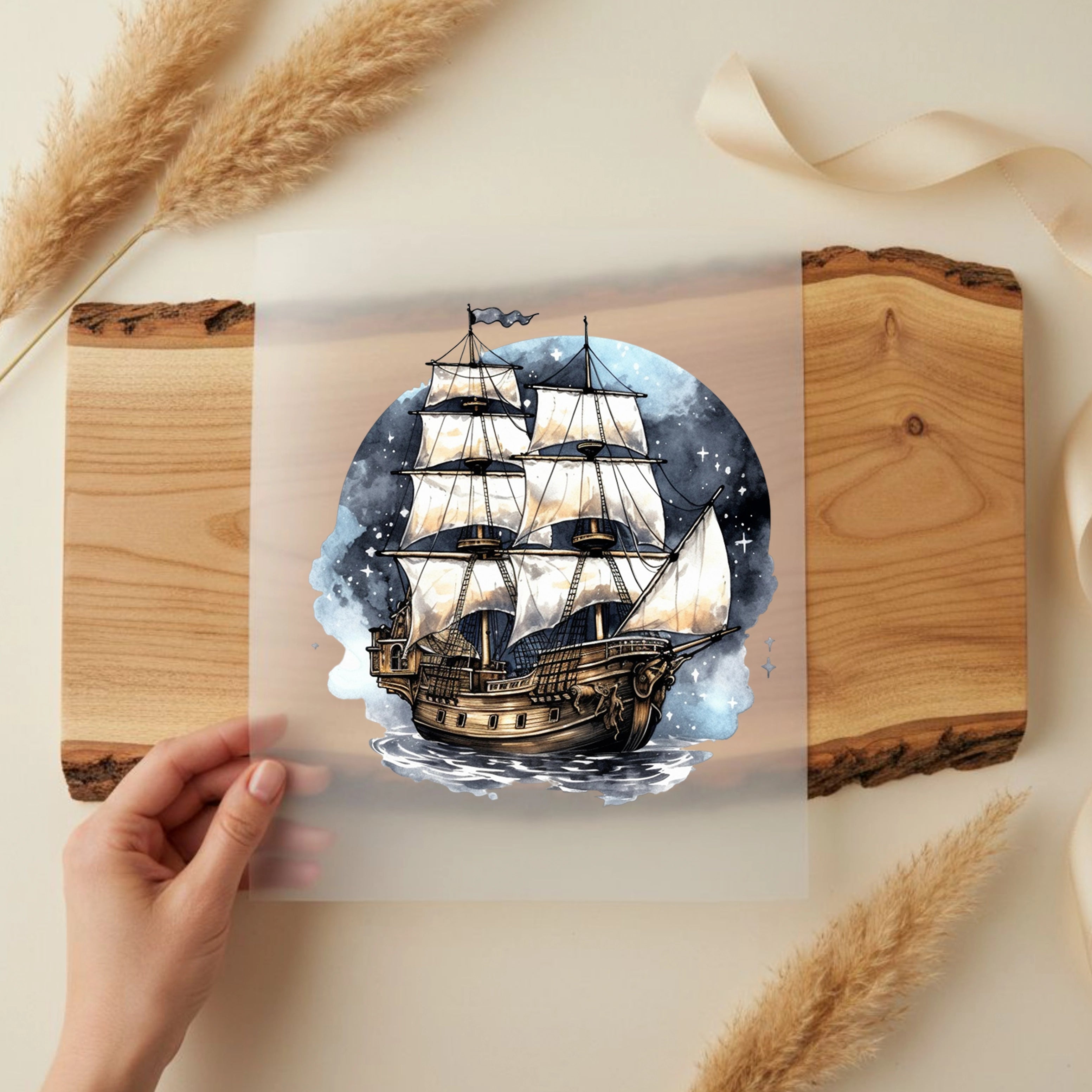 Bügelbild Piratenschiff Ozean