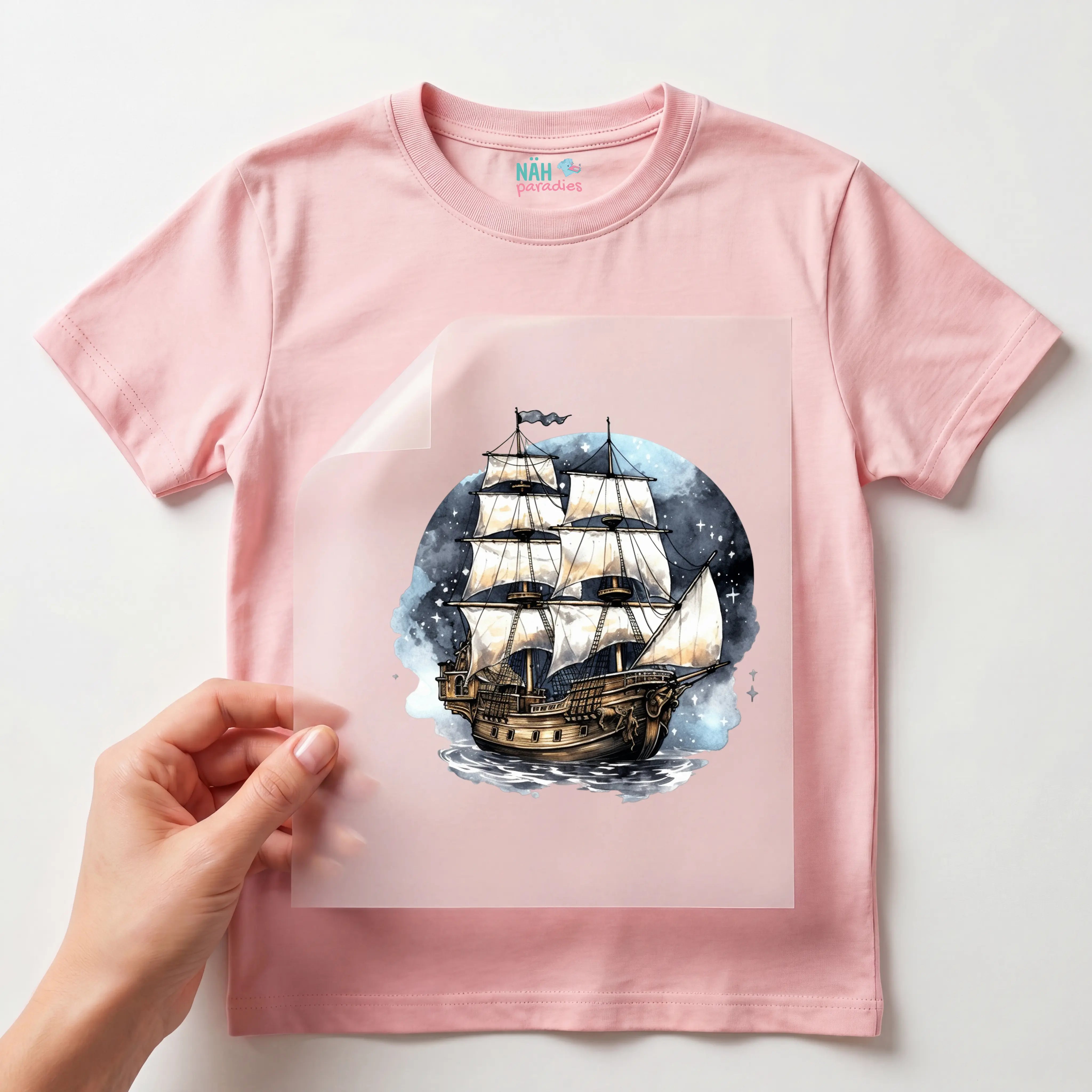 Bügelbild Piratenschiff Ozean