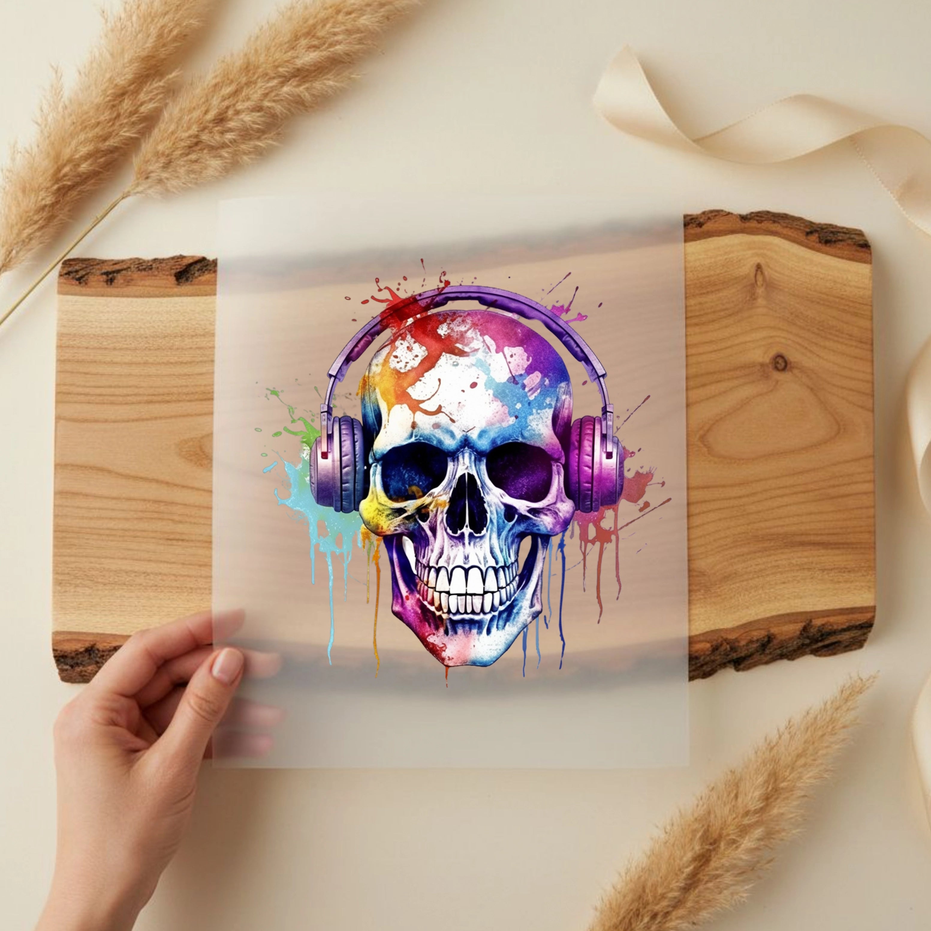 Bügelbild Splash Schädel Skullbeats