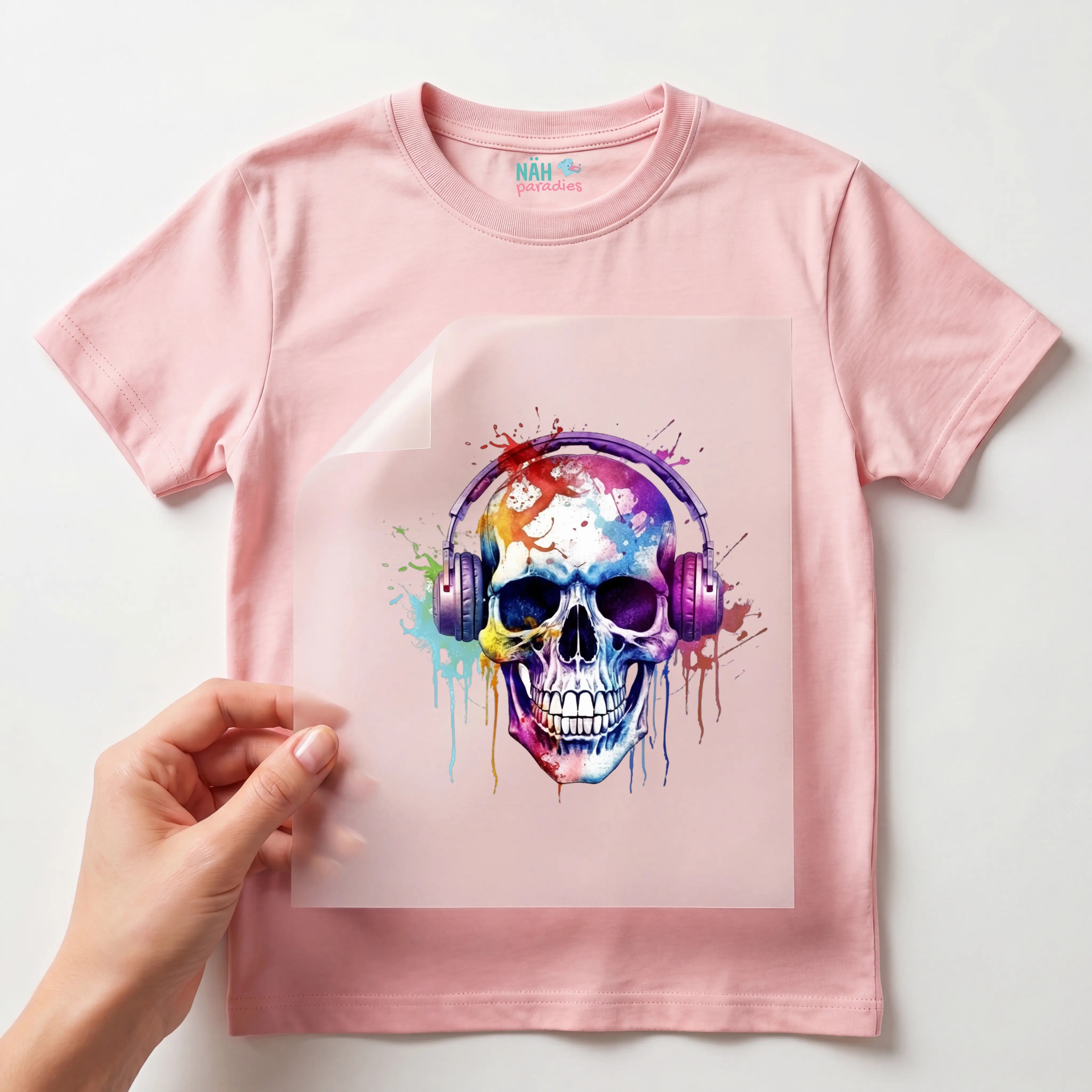 Bügelbild Splash Schädel Skullbeats