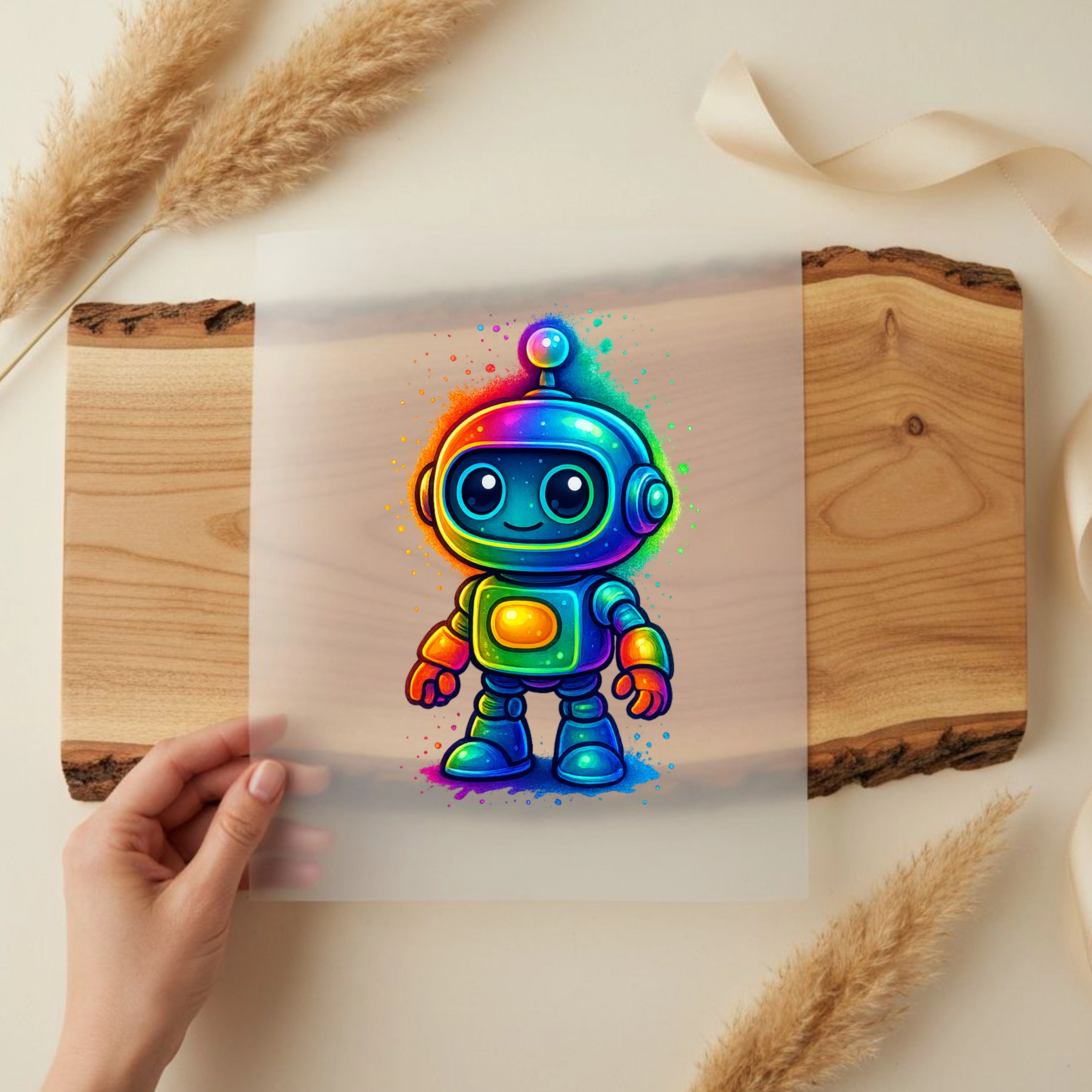 Bügelbild Roboter Farbenrobbi