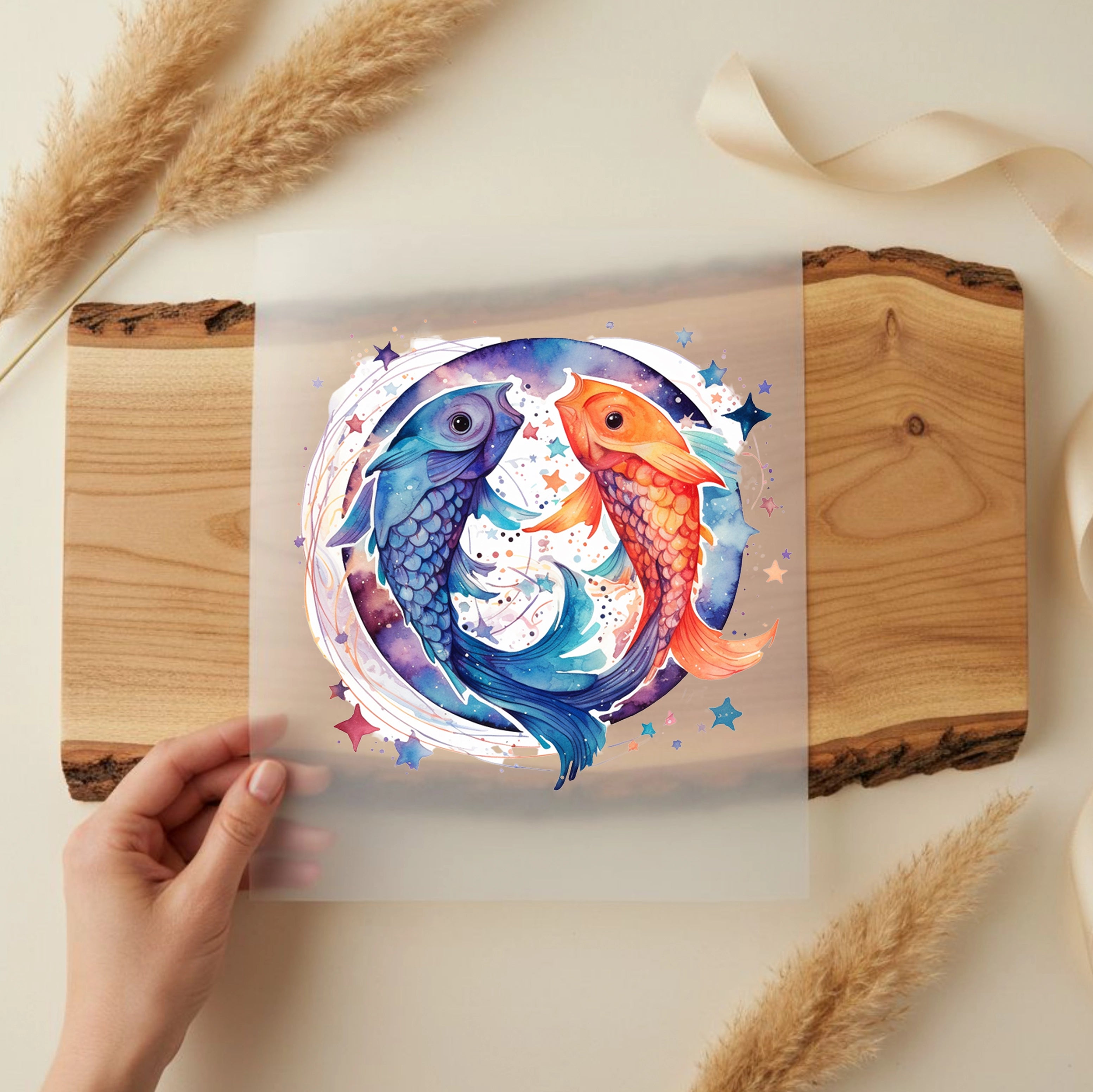 Bügelbild Sternzeichen Fische Bunt