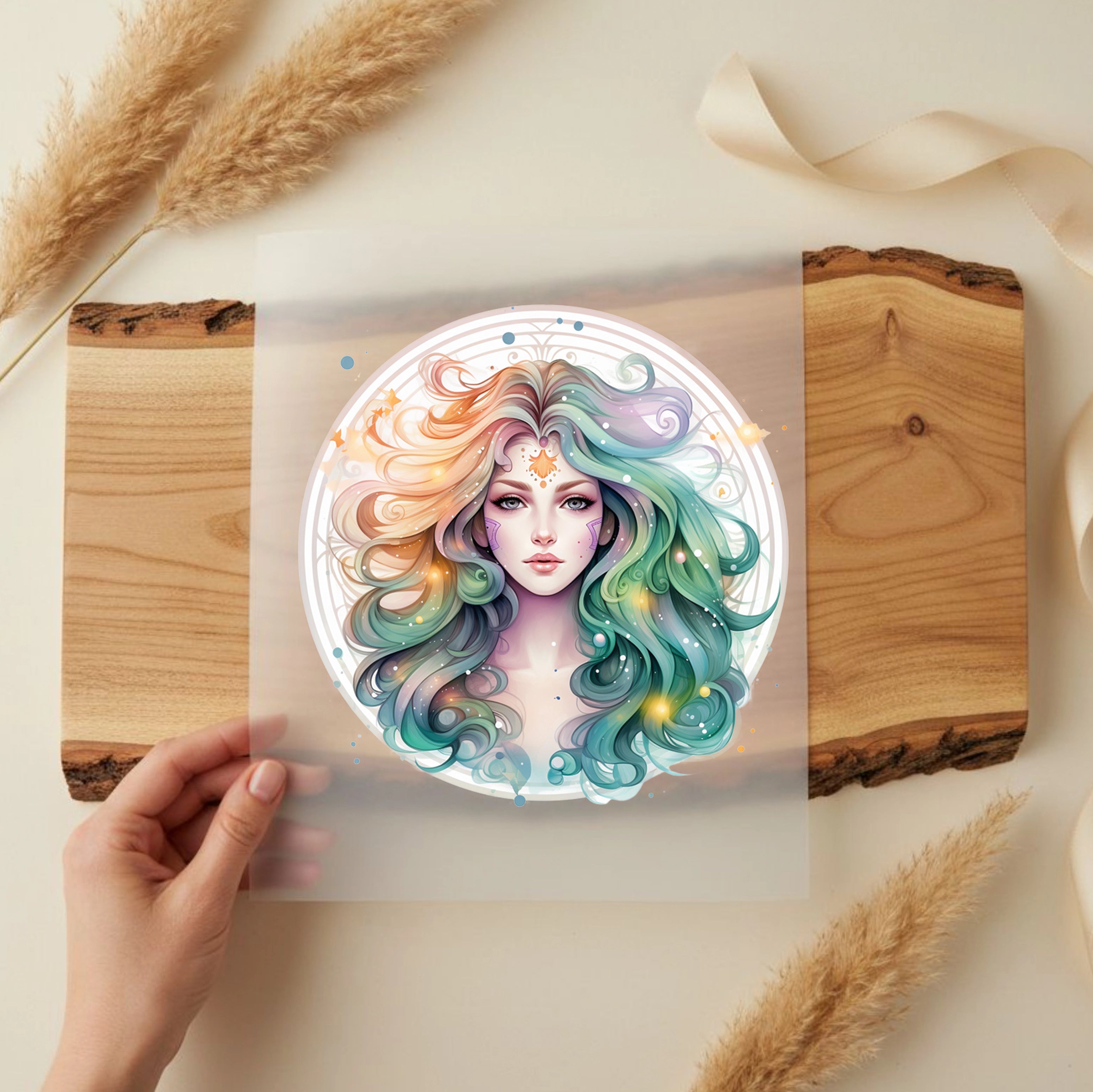 Bügelbild Sternzeichen Jungfrau Bunt