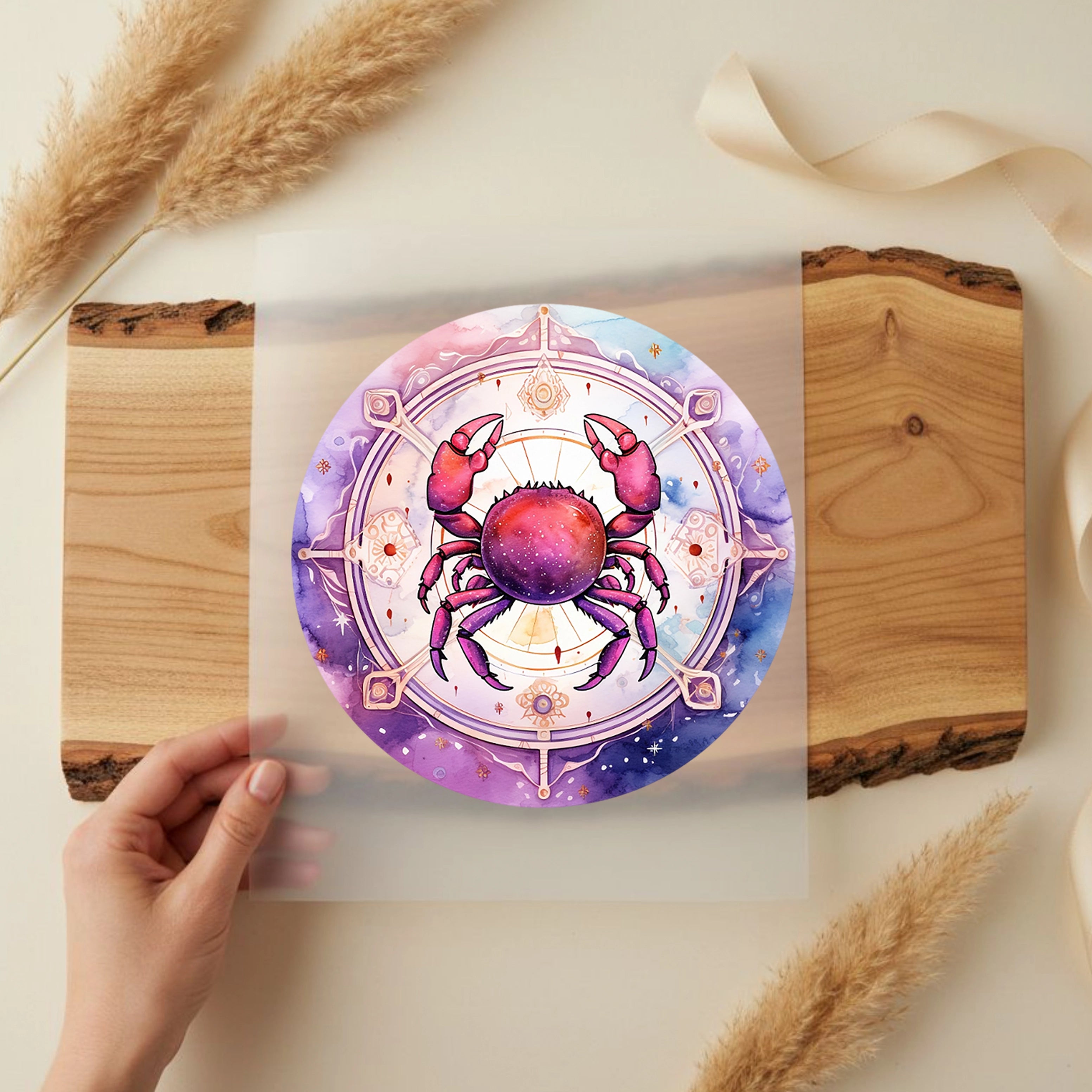 Bügelbild Sternzeichen Krebs Bunt