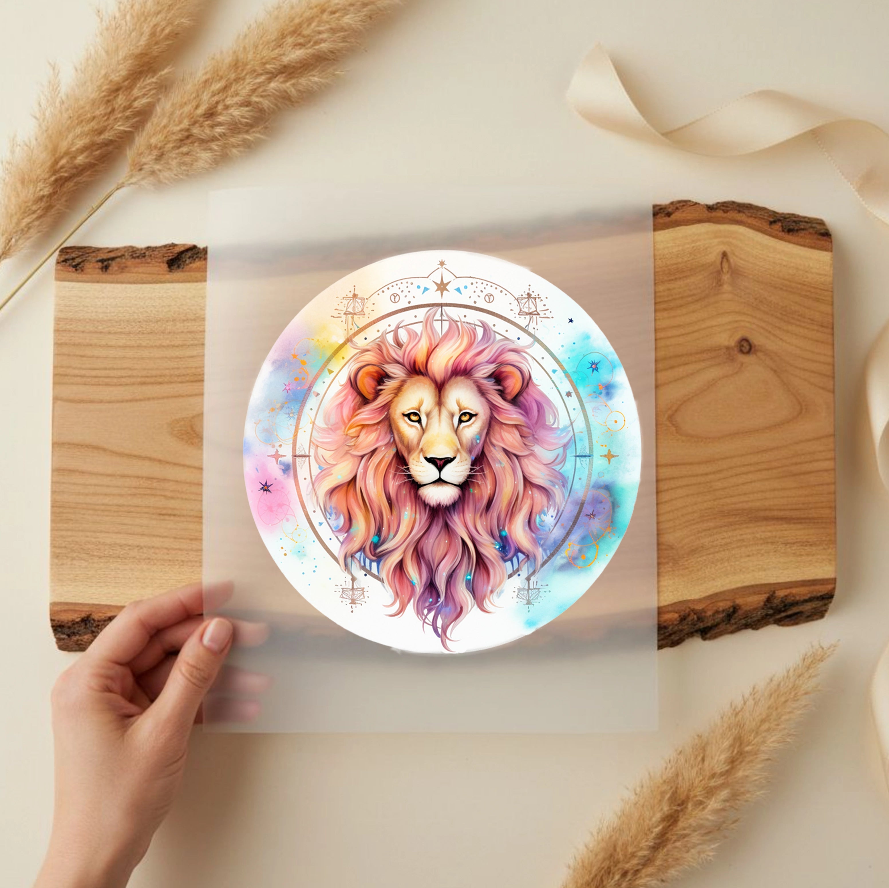Bügelbild Sternzeichen Löwe Bunt