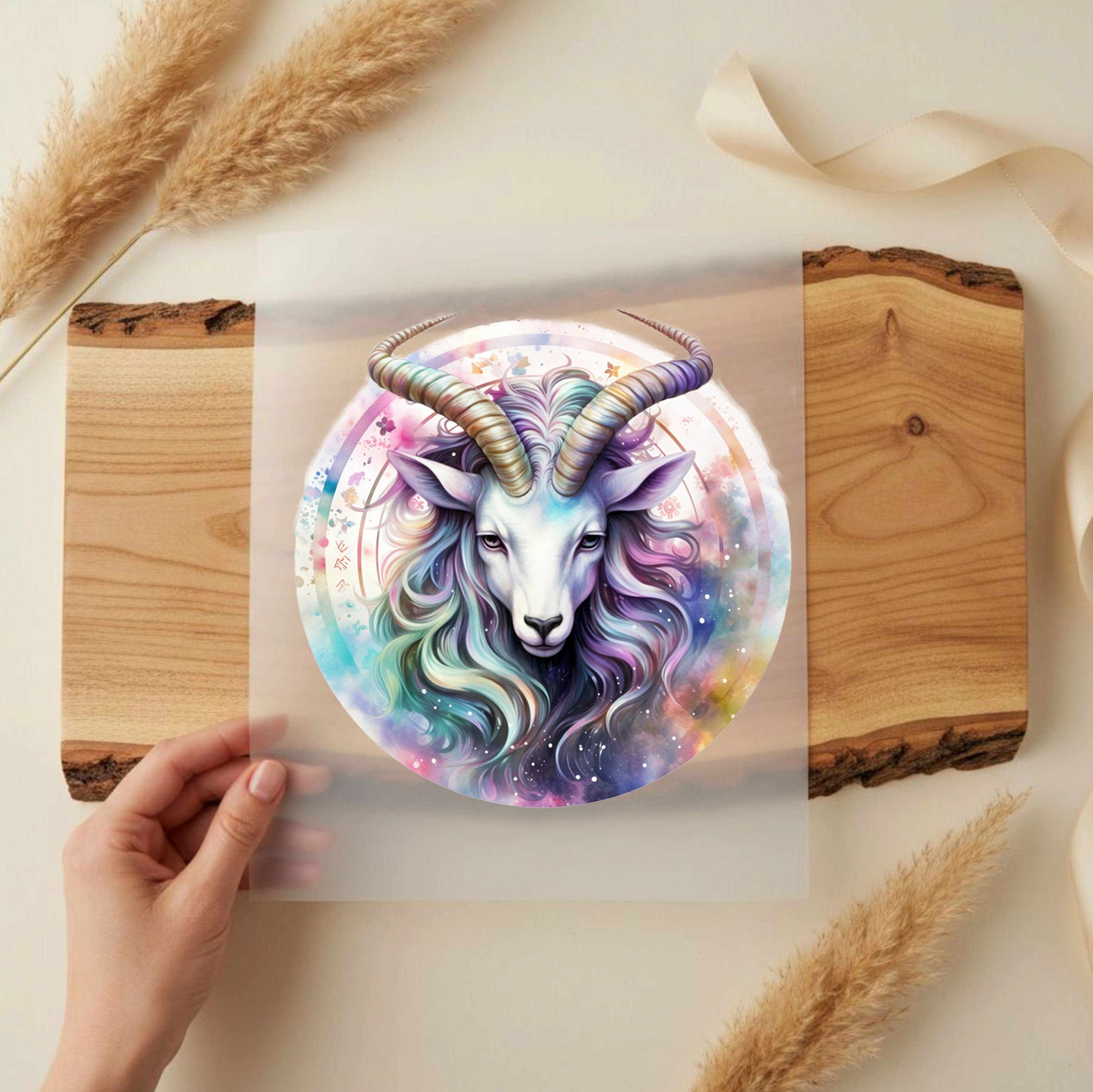 Bügelbild Sternzeichen Steinbock Bunt