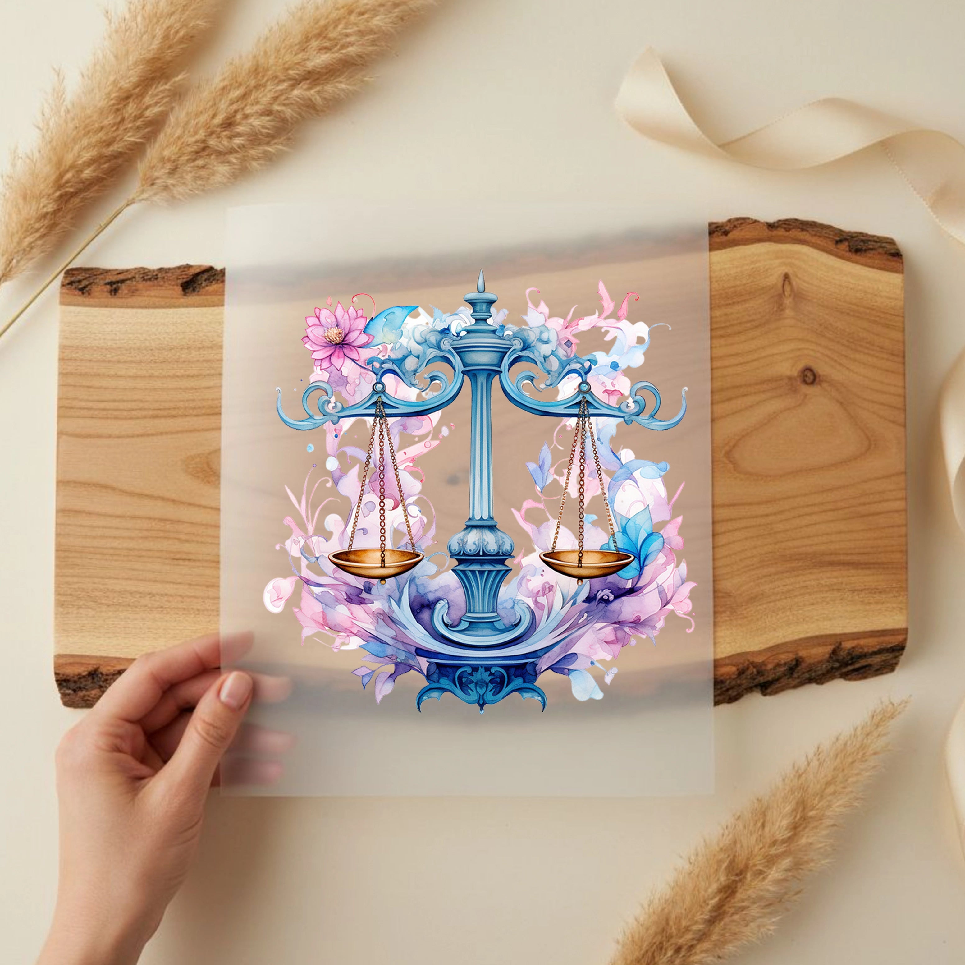 Bügelbild Sternzeichen Waage Bunt