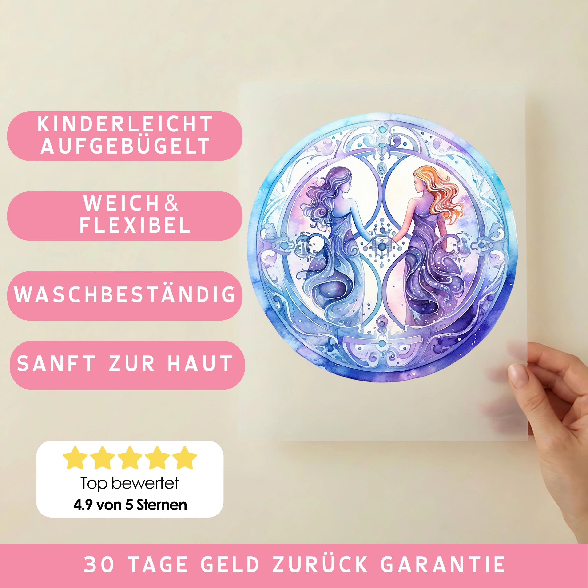 Bügelbild Sternzeichen Zwilling