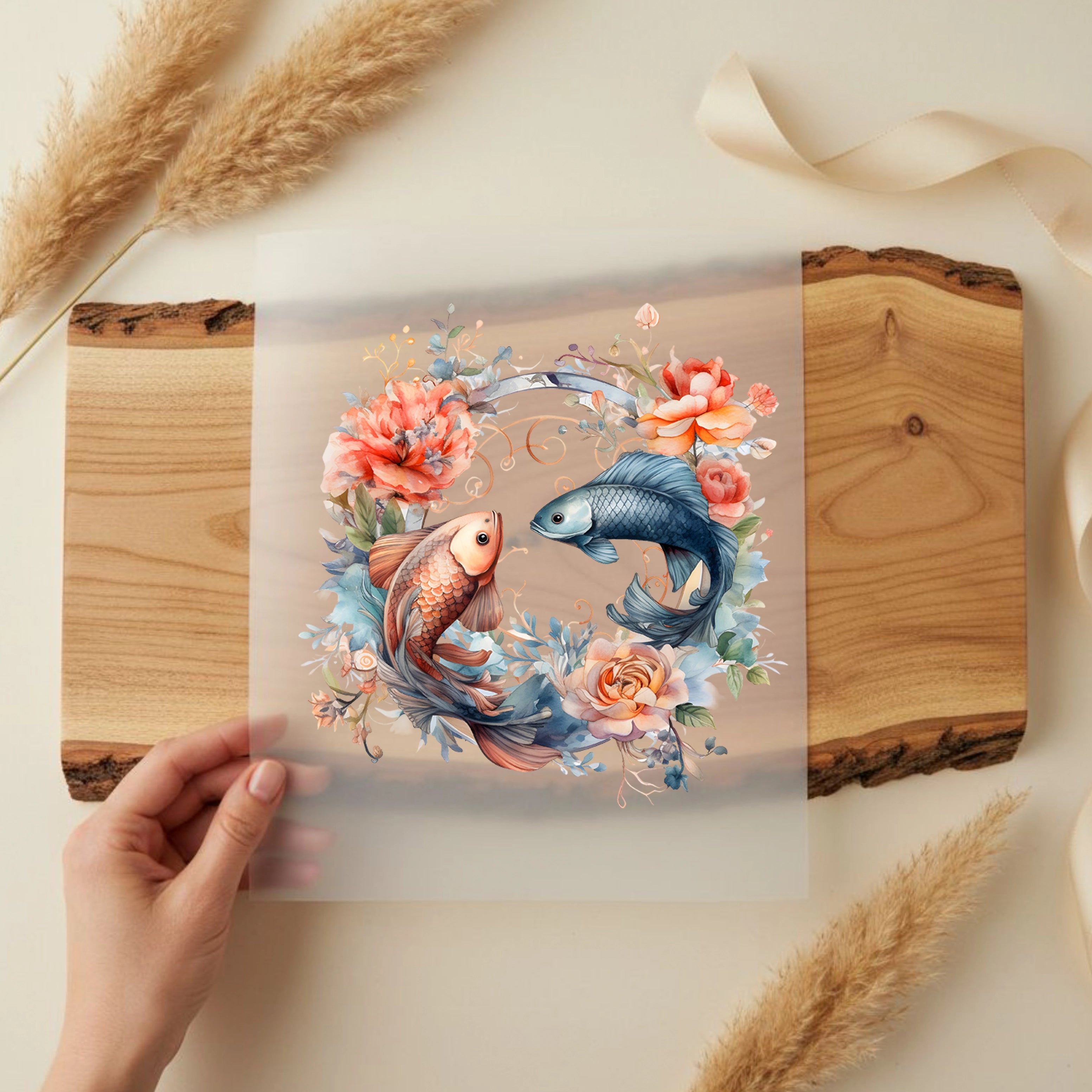 Bügelbild Fische Blütenrausch