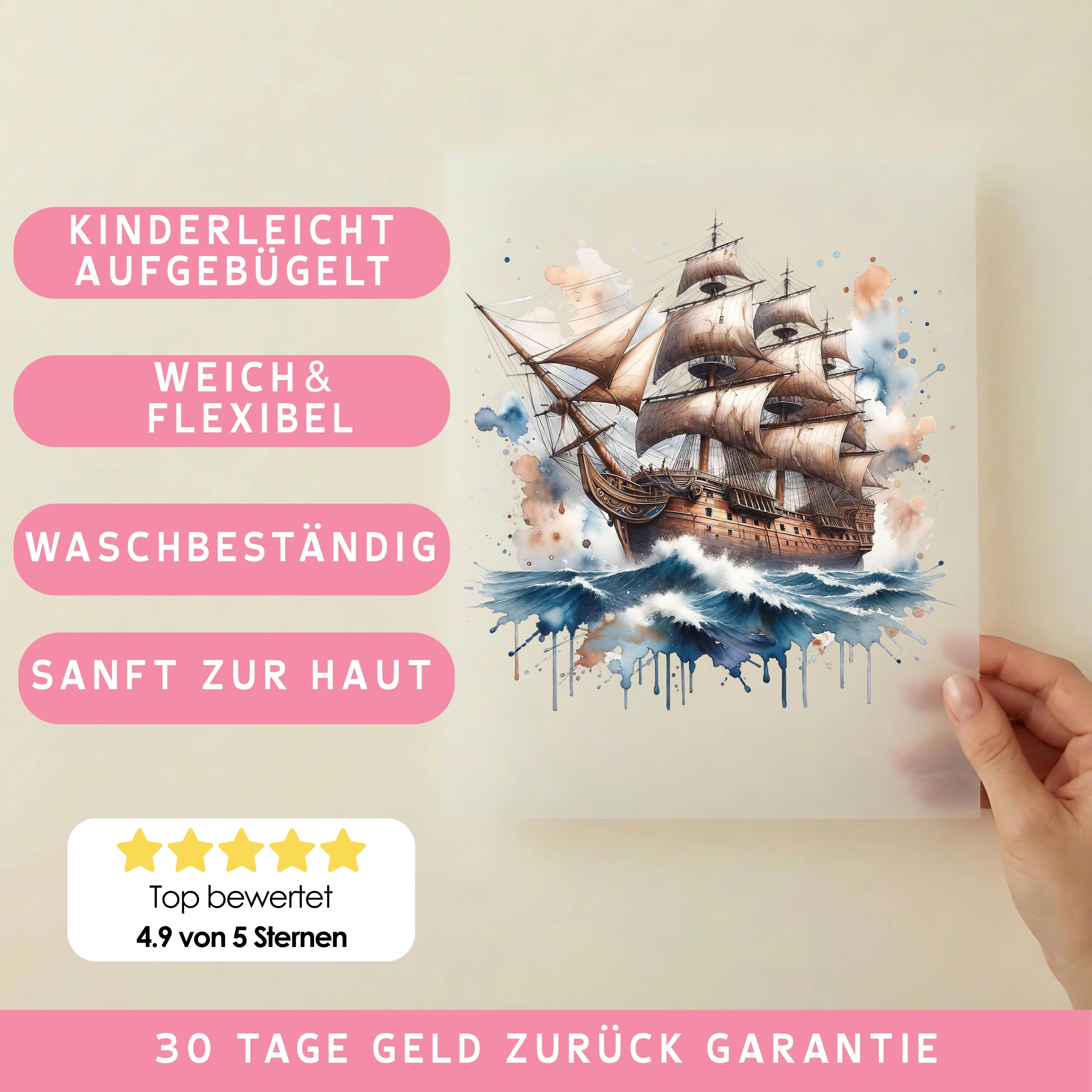 Bügelbild Segelabenteuer