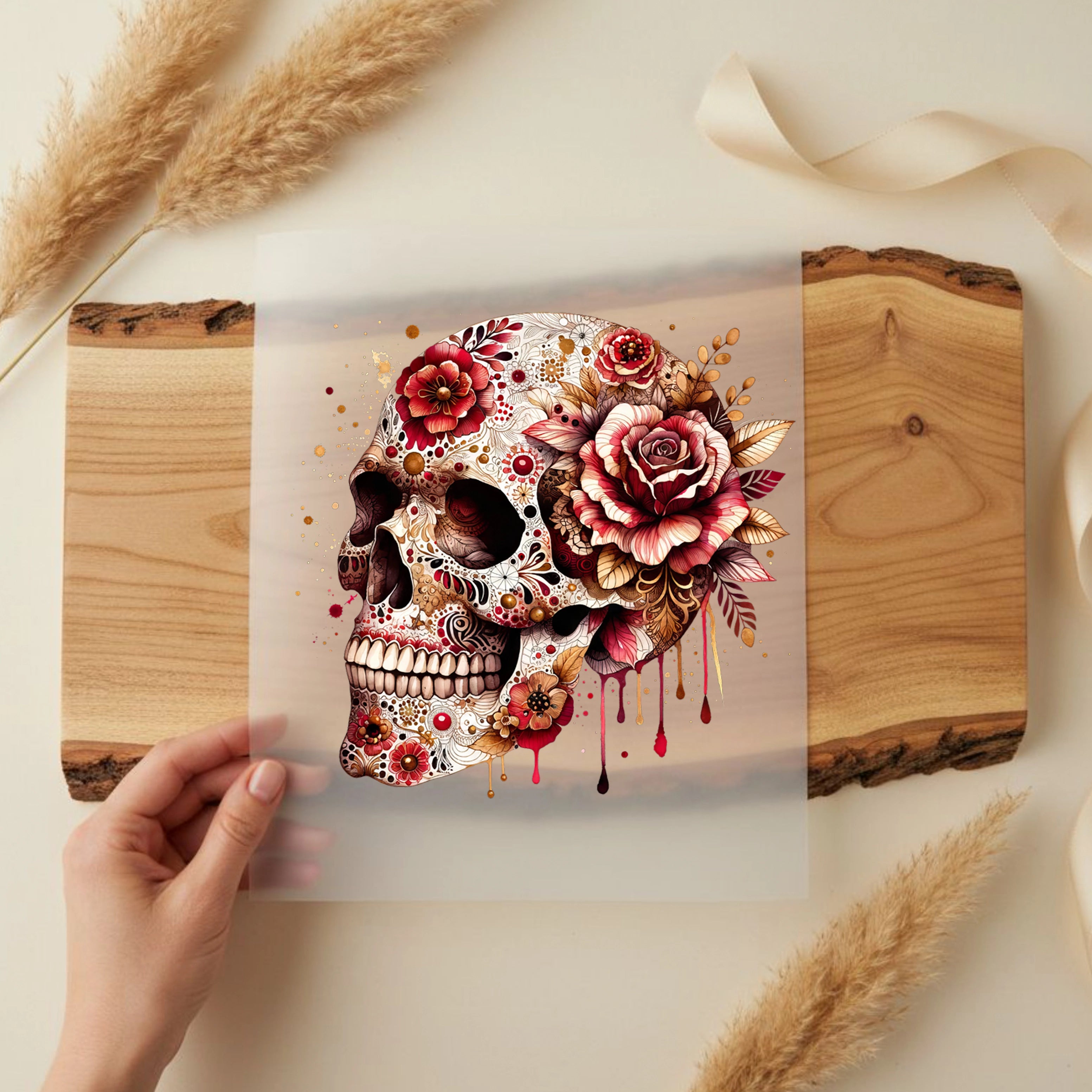 Bügelbild Schädel Calavera