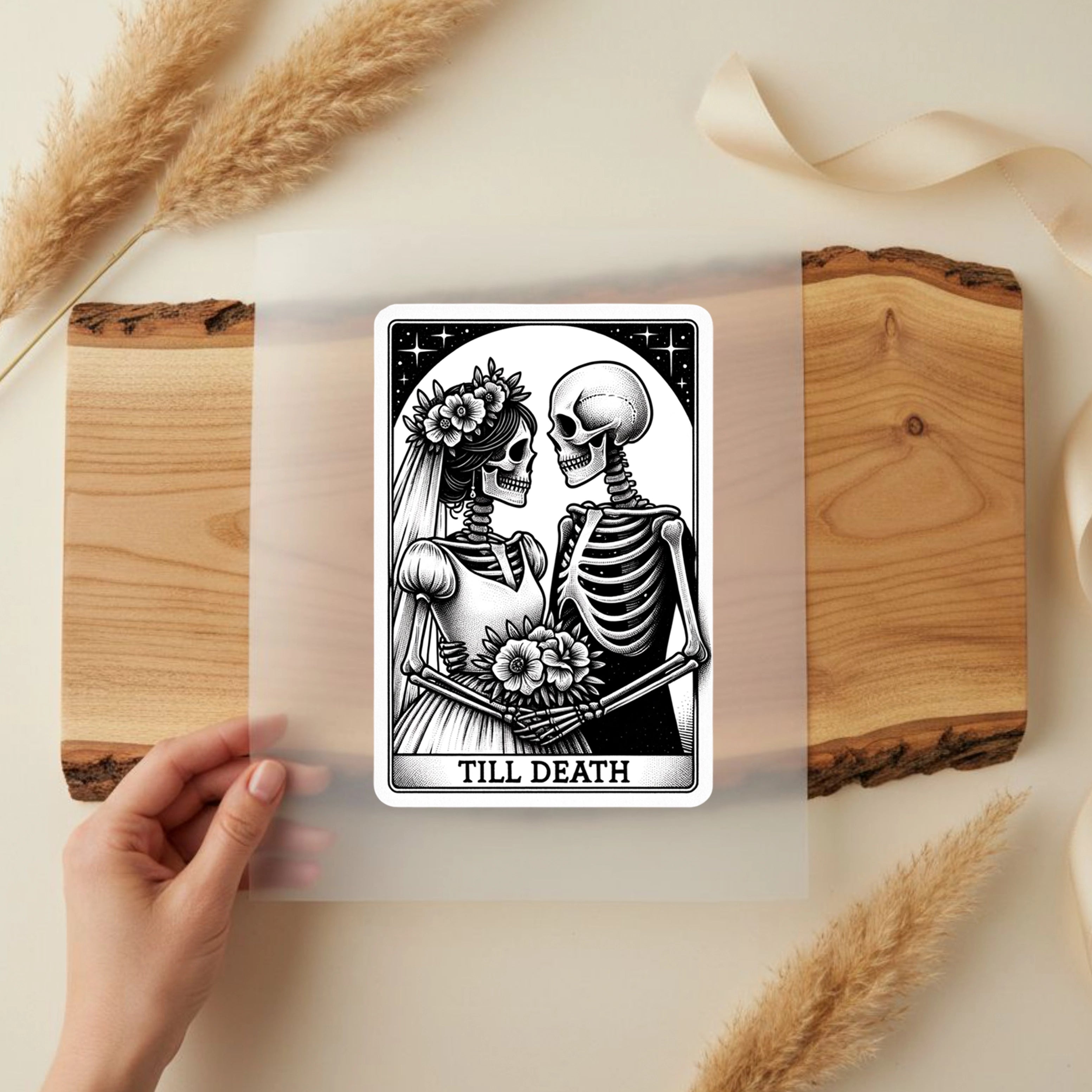 Bügelbild Tarotkarte TILL DEATH