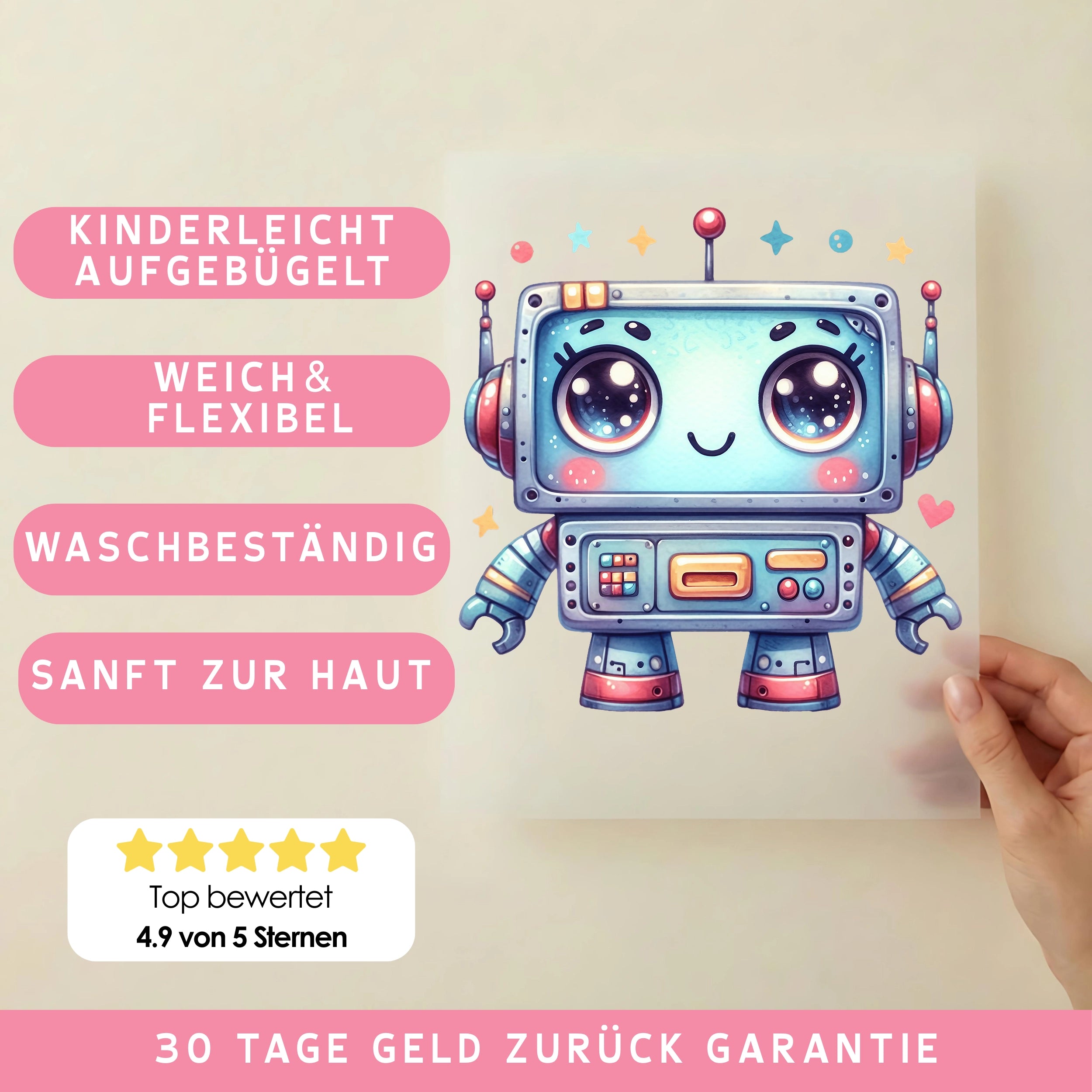Bügelbild Roboter Zukunftsheld