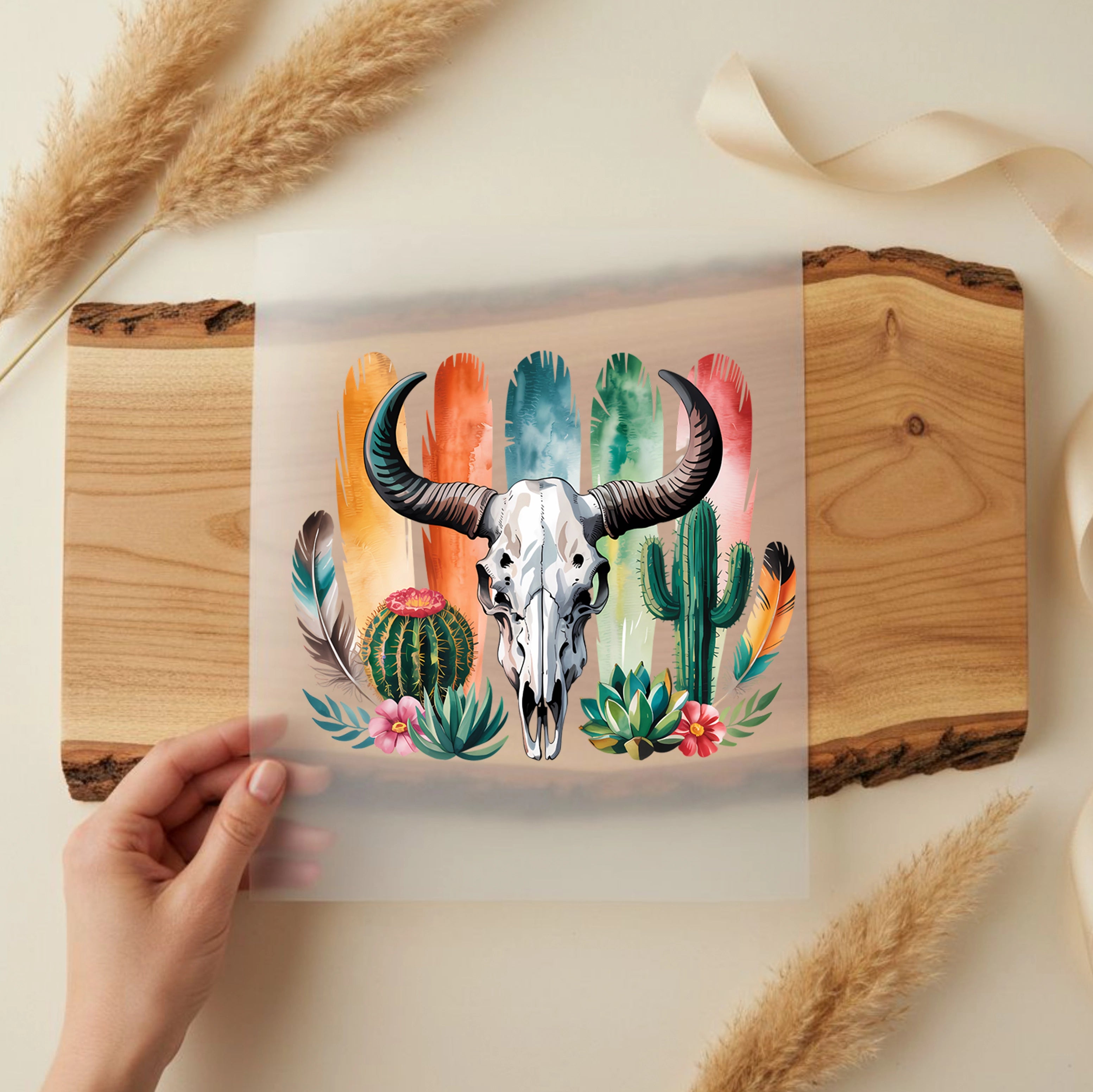 Bügelbild Büffelschädel Sunset Spirit