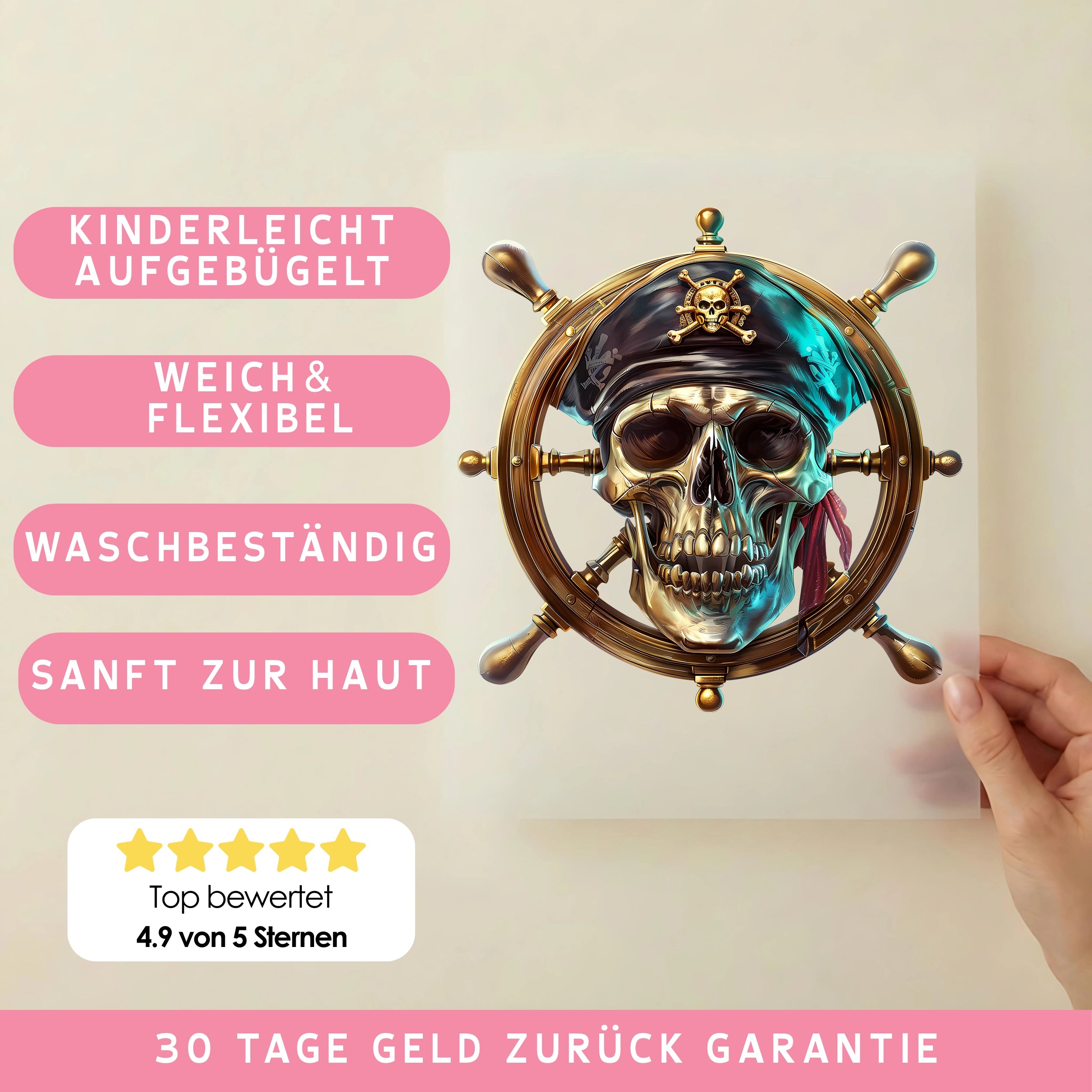 Bügelbild Kapitän Schädel