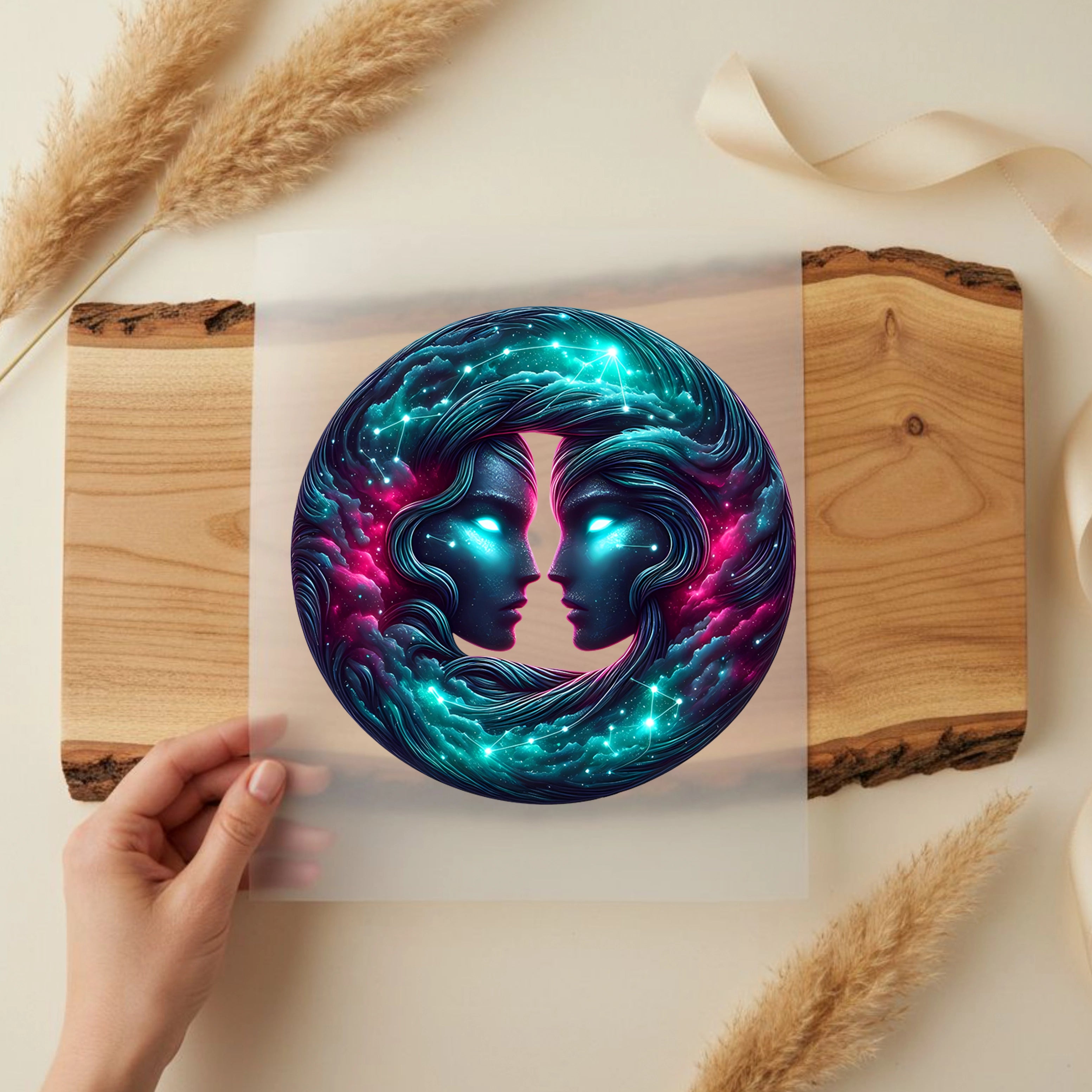 Bügelbild Sternzeichen Galaktische Zwillinge