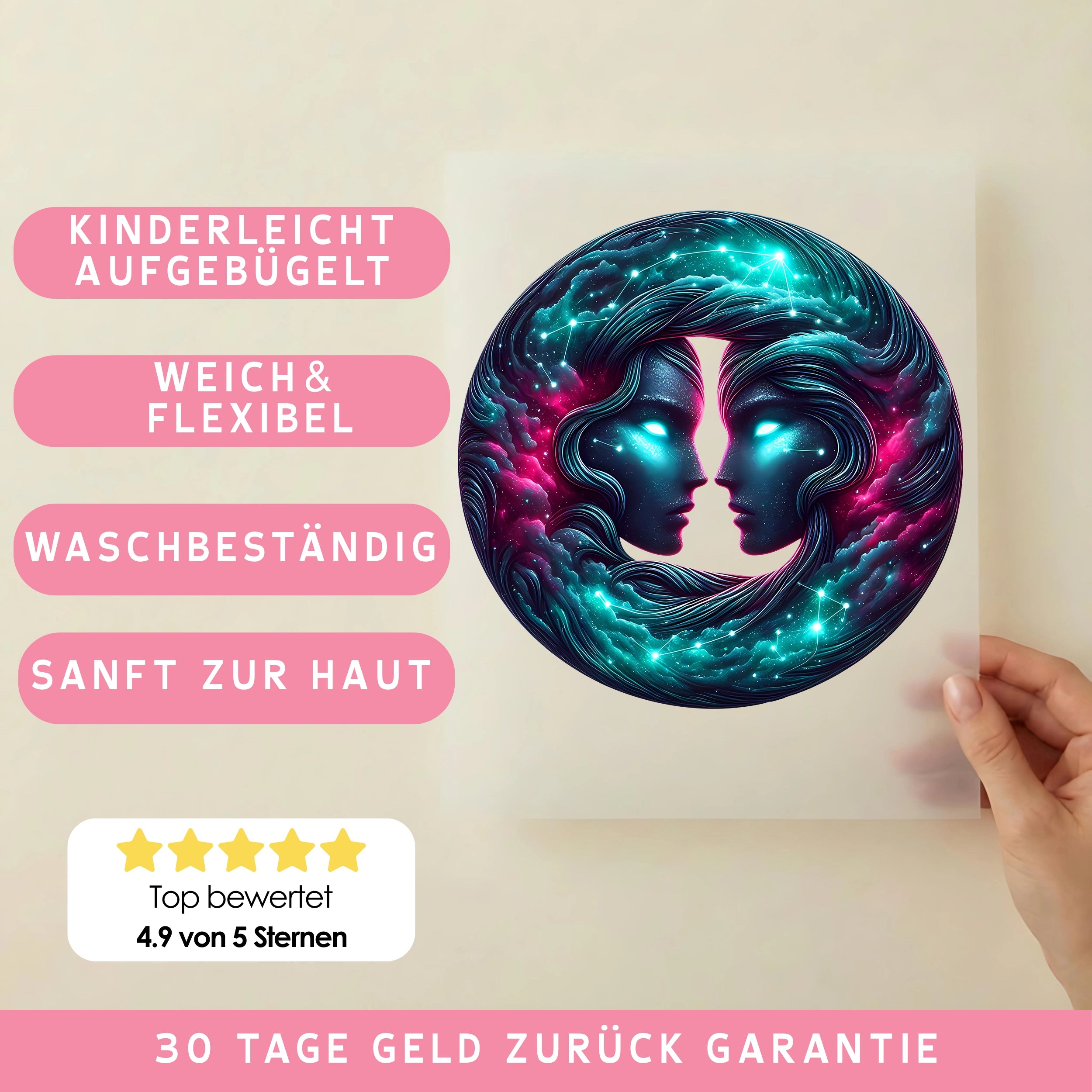 Bügelbild Sternzeichen Galaktische Zwillinge