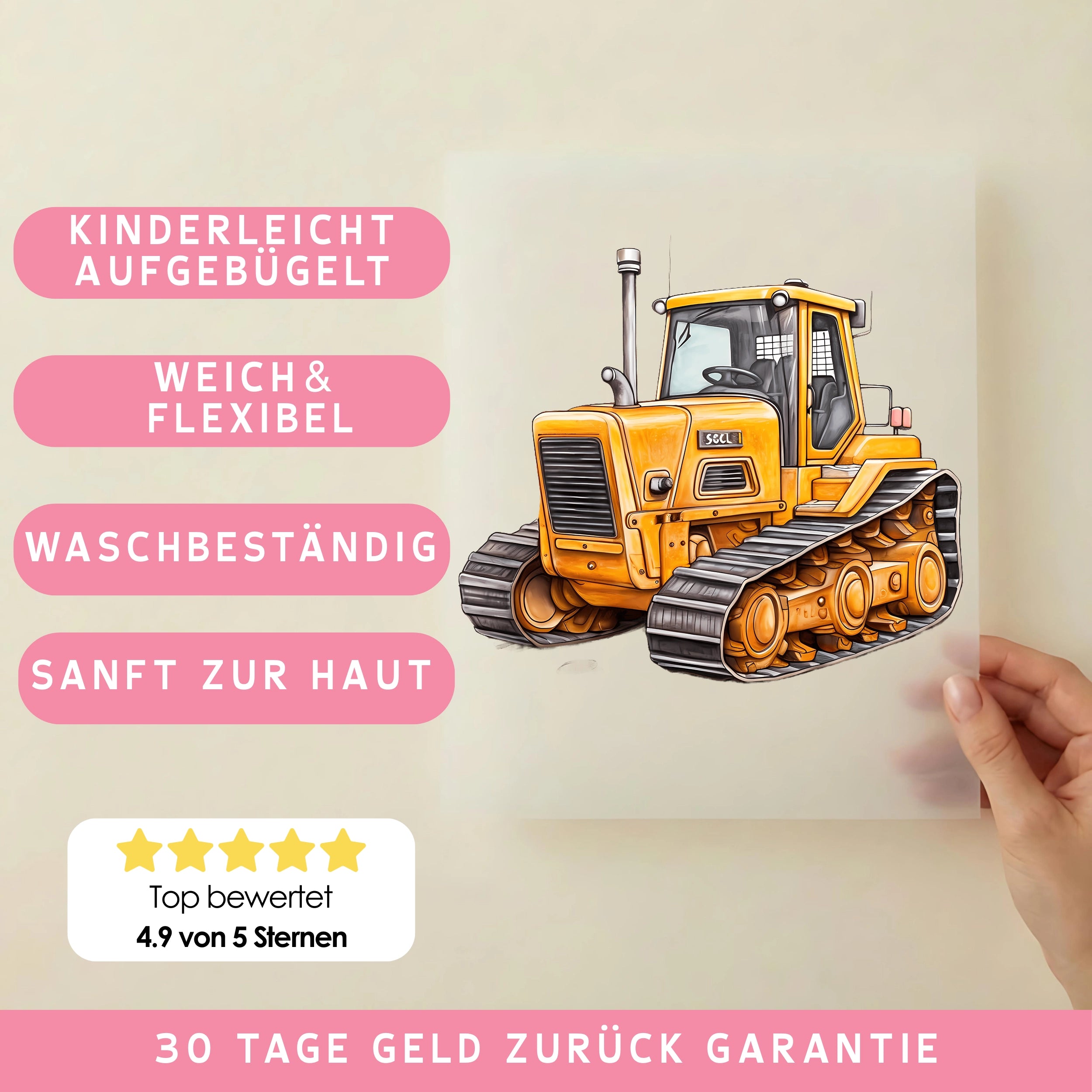 Bügelbild Raupentraktor