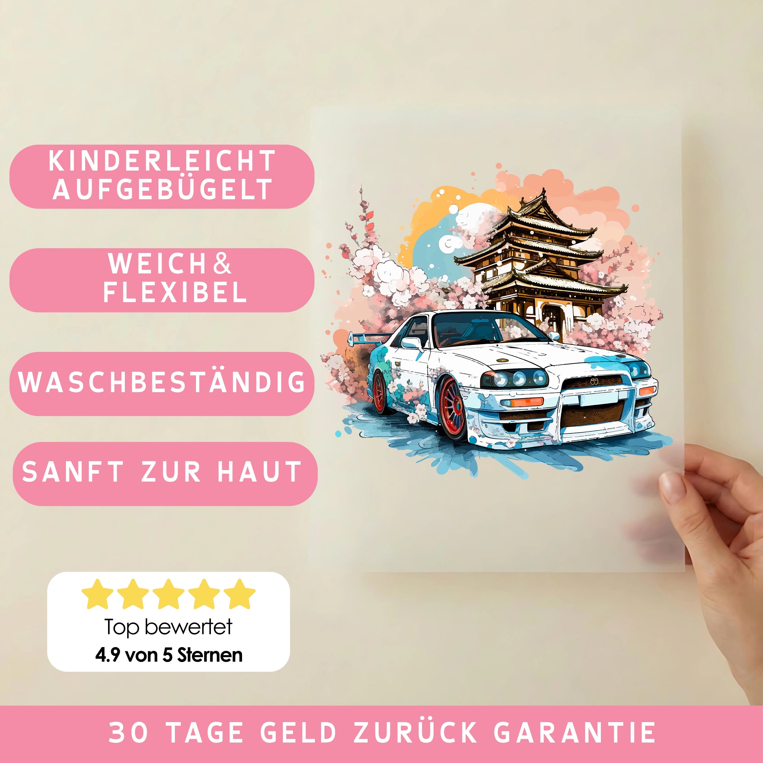 Bügelbild Rennwagen Tuning