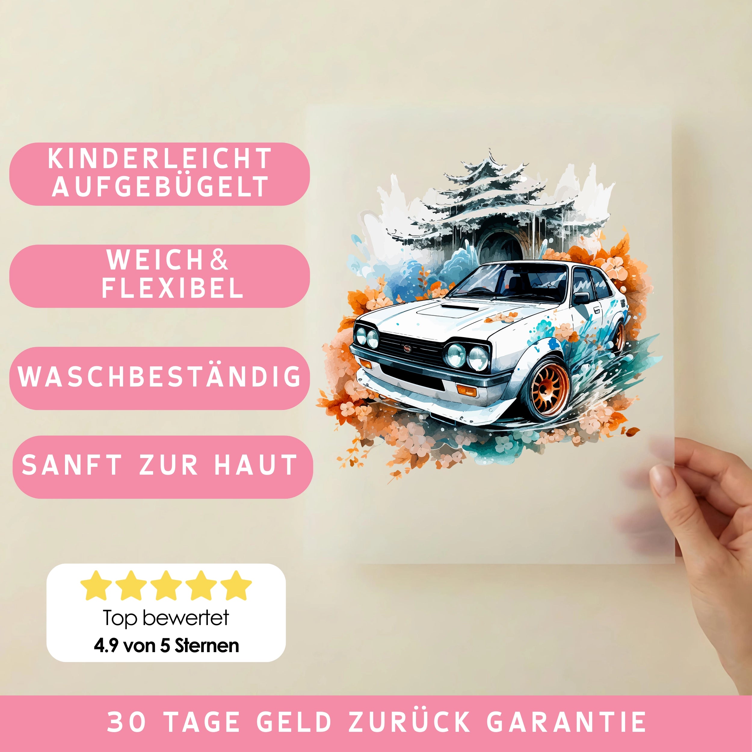 Bügelbild Rennwagen Asia Race