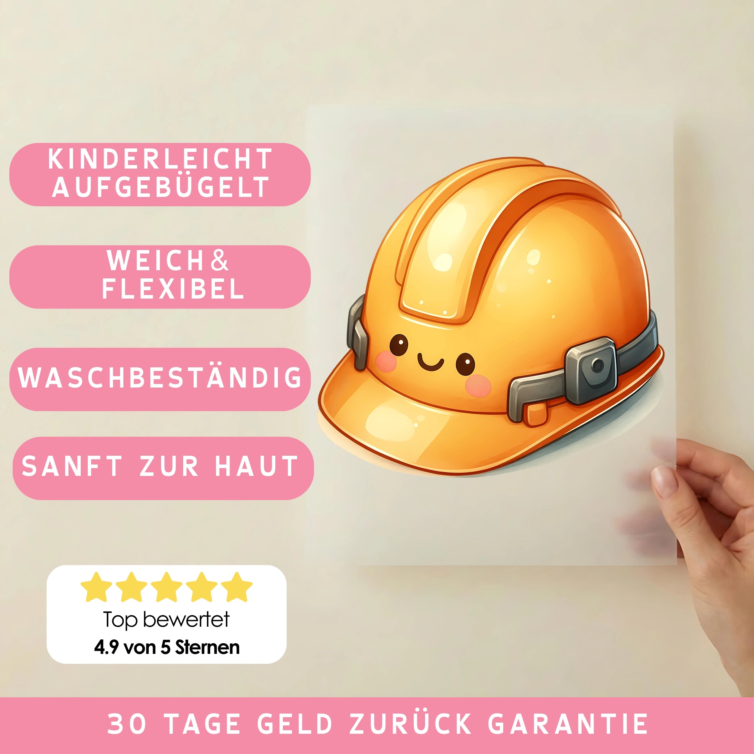 Bügelbild Bauhelm Buddy