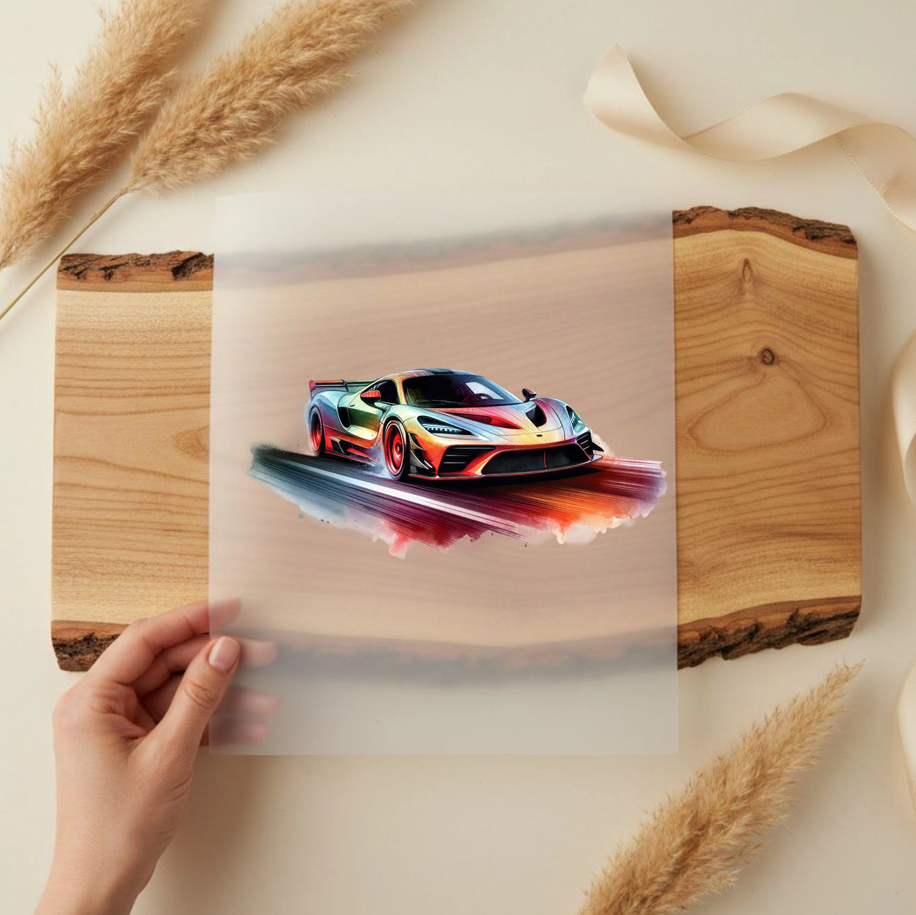 Bügelbild Rennauto Red Flash