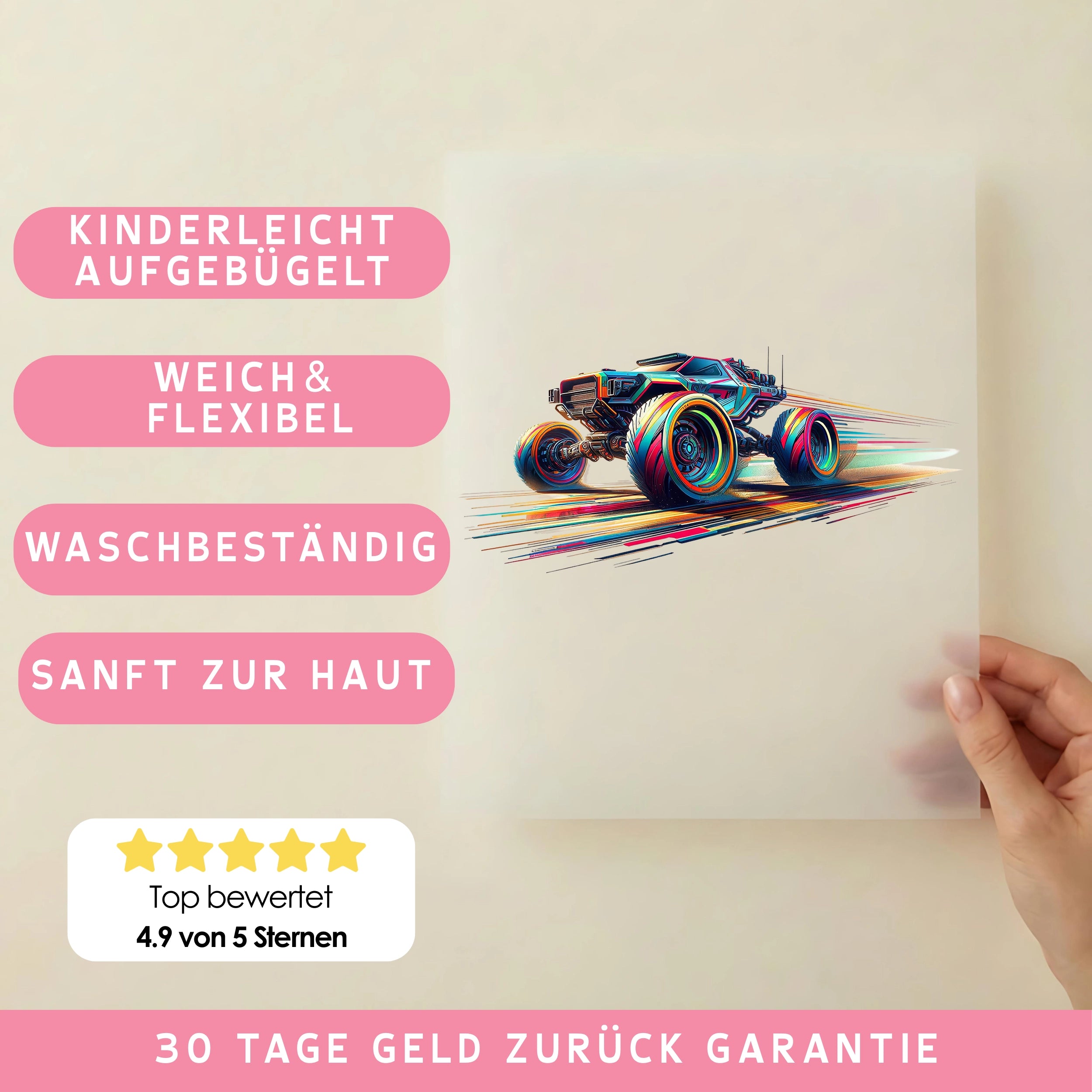 Bügelbild Rainbow Racer Truck