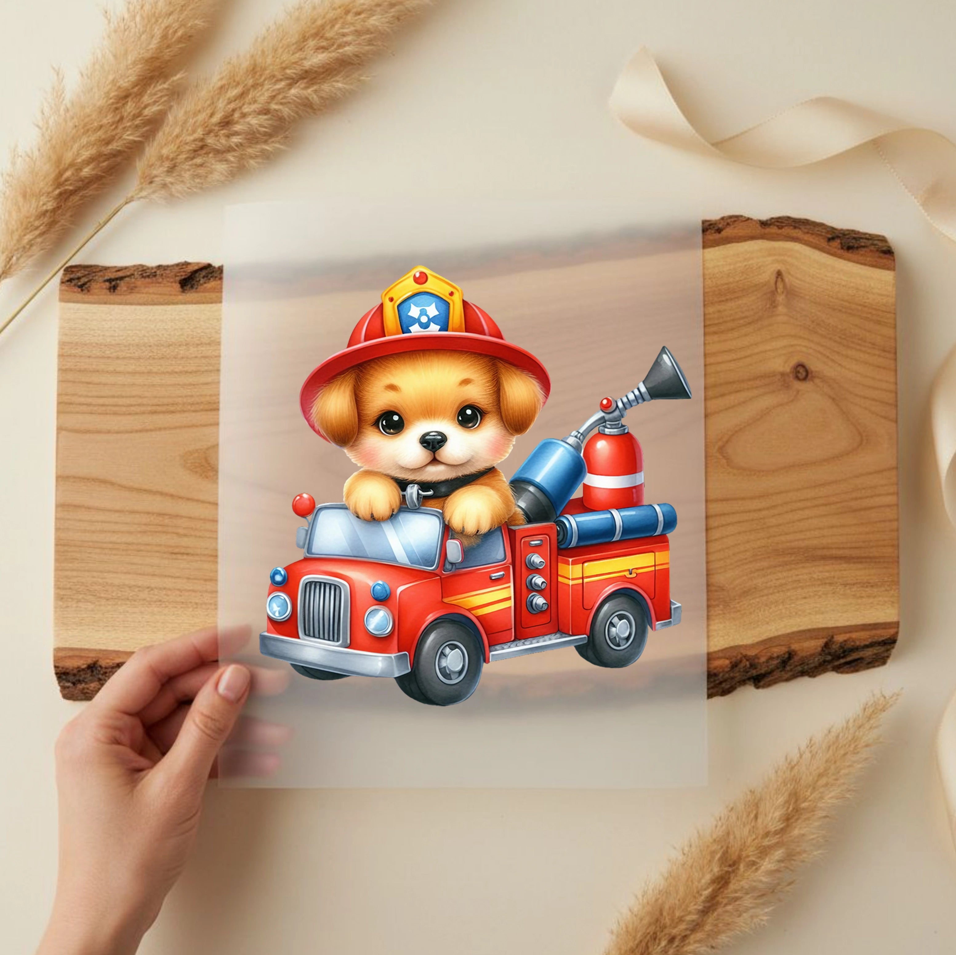 Bügelbild Feuerwehrhund Löschmeister Benny