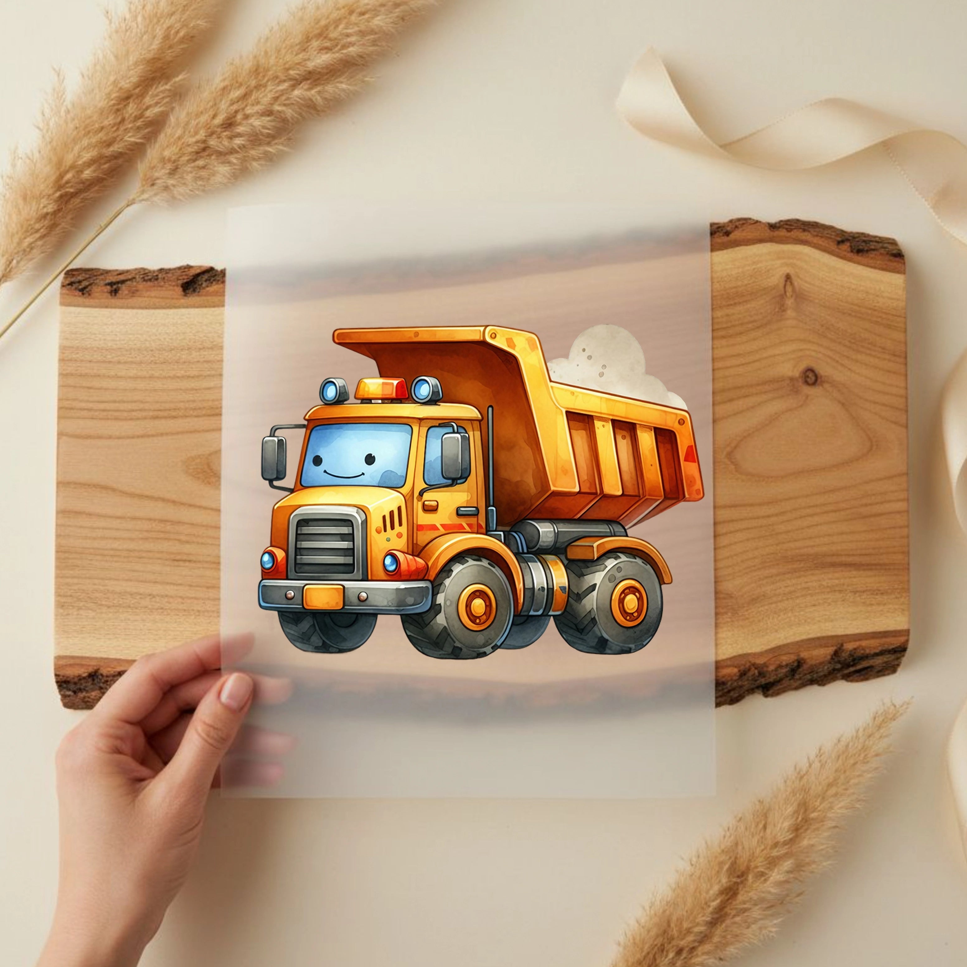 Bügelbild Kipplaster Baustellenfreund Bruno