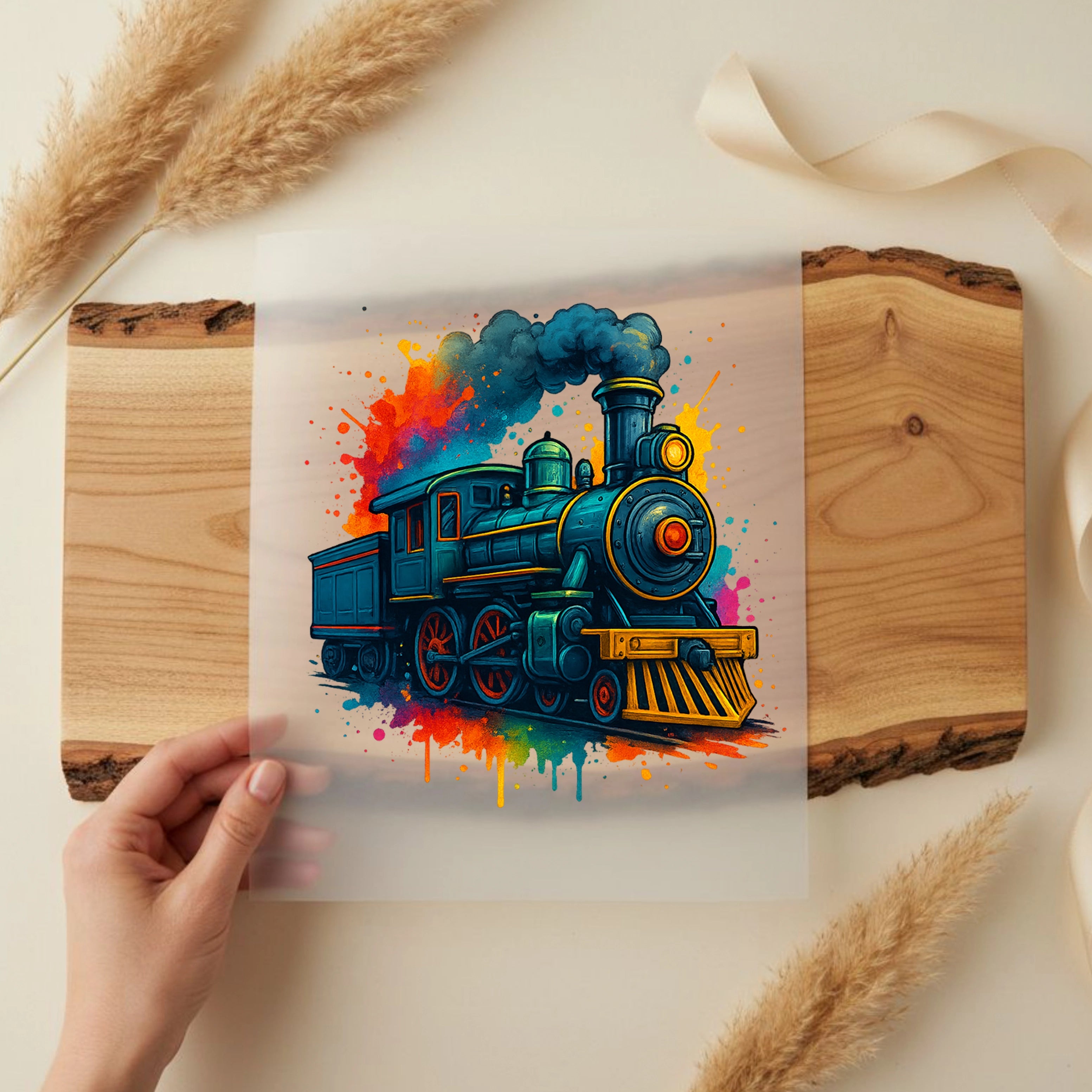 Bügelbild Bunte Zugfahrt