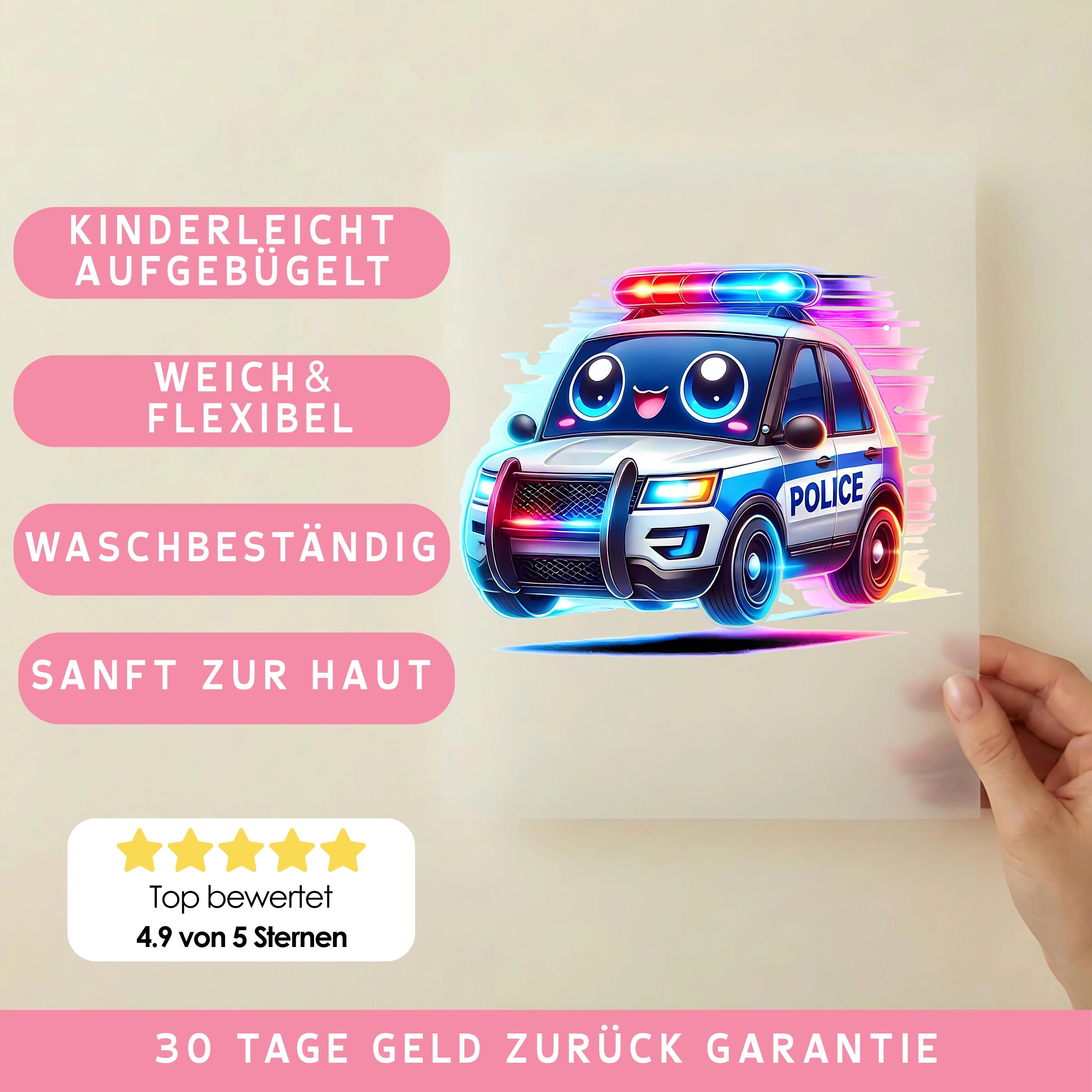 Bügelbild Polizei Miss Sirene