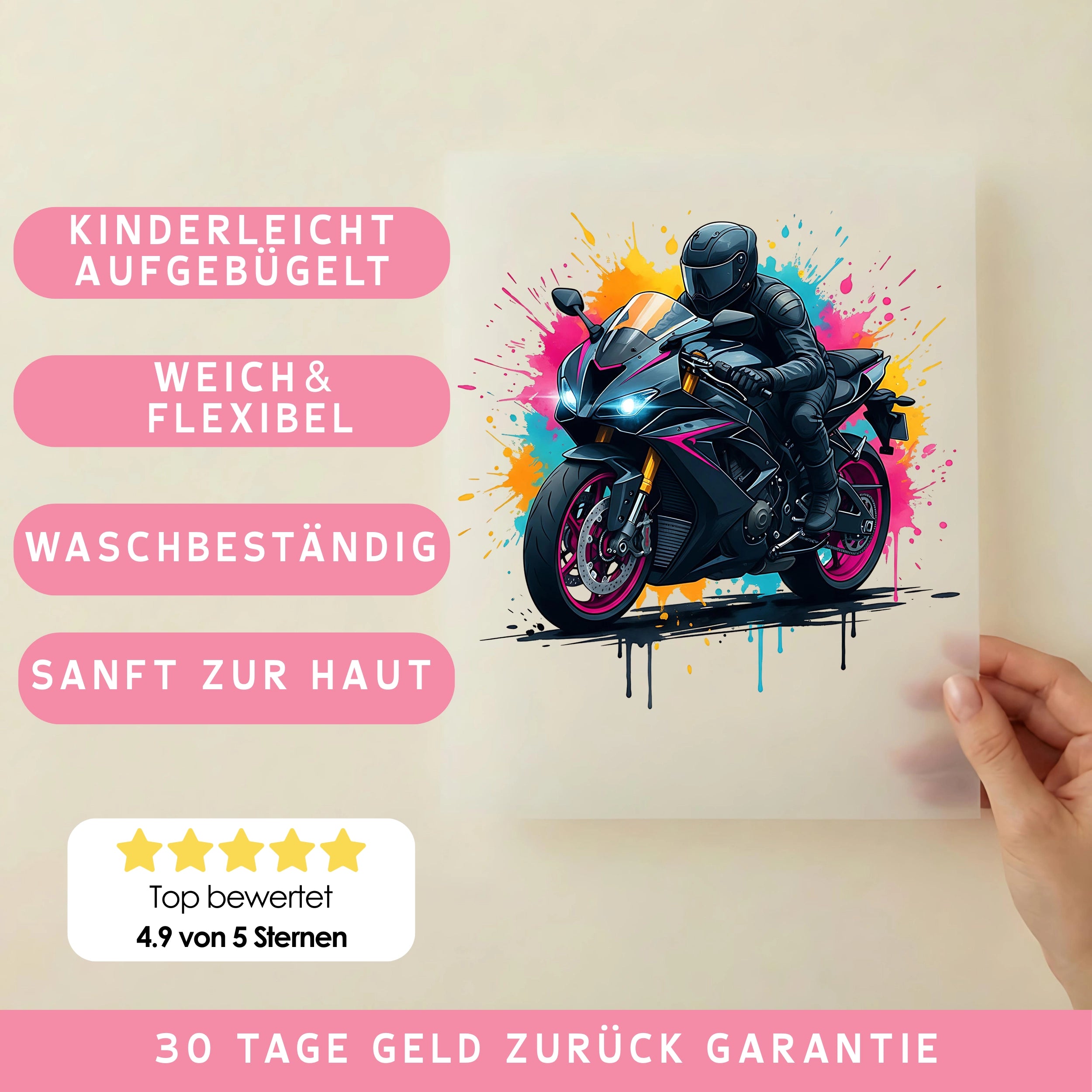 Bügelbild Superbike Splash