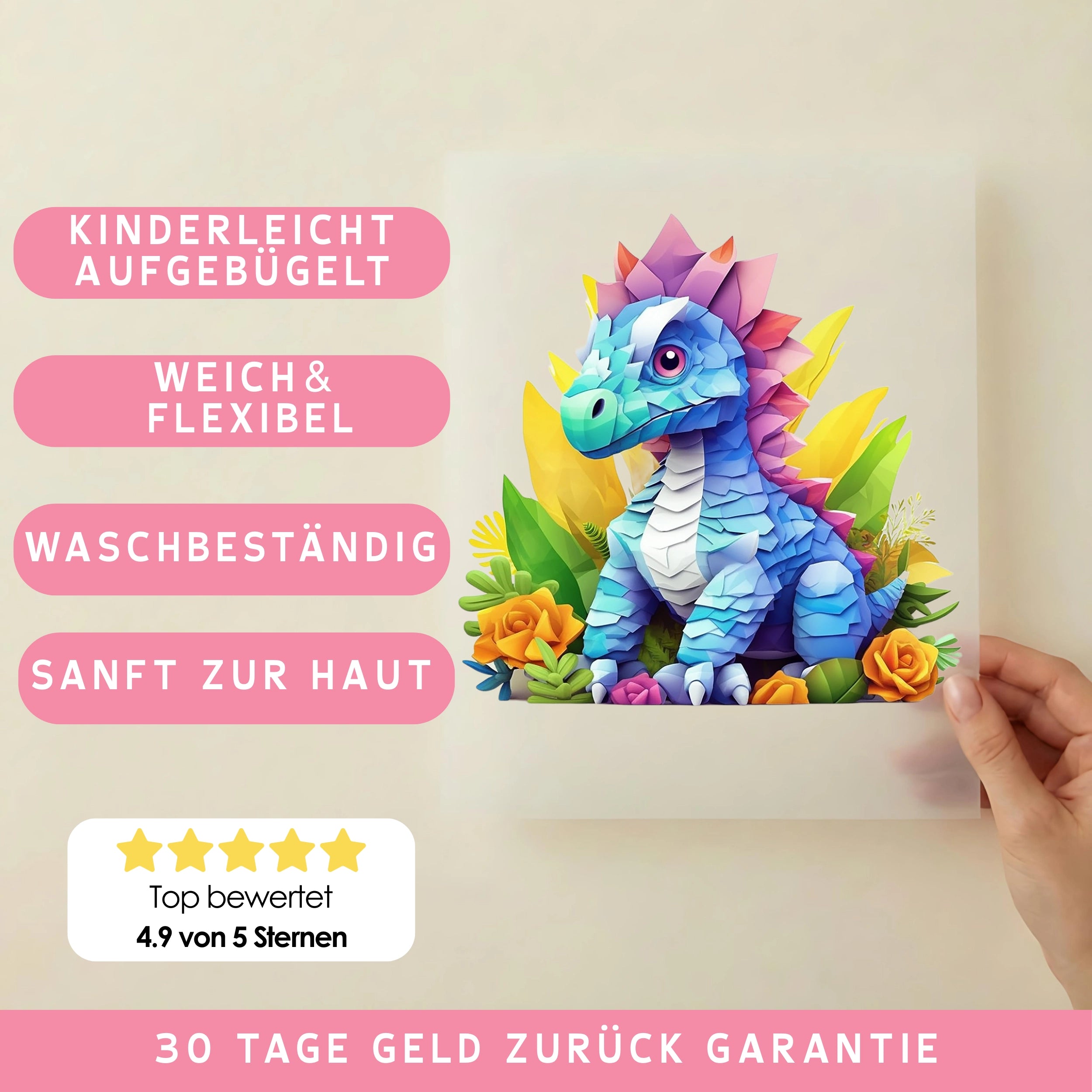 Bügelbild Dino Aerion Mosaik