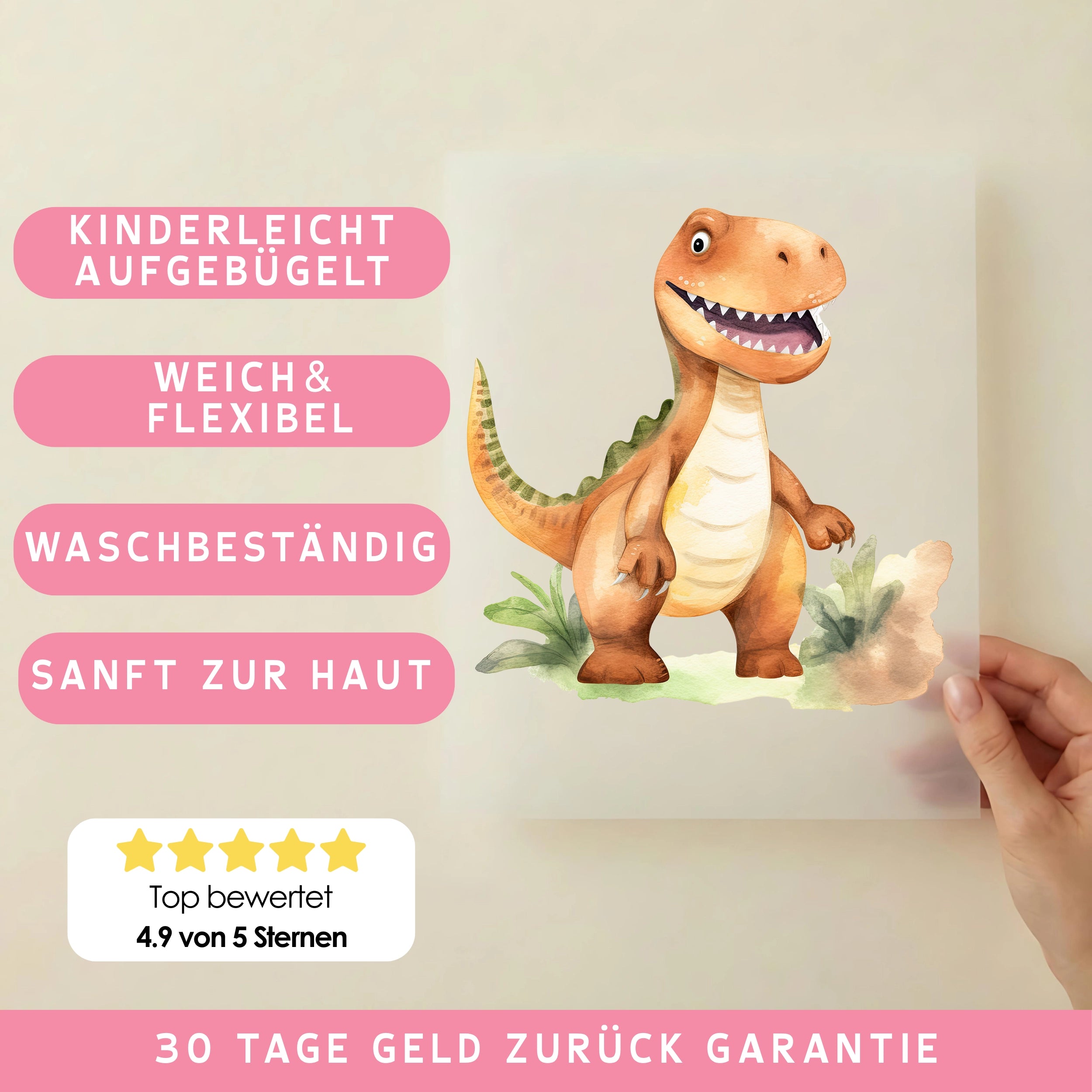 Bügelbild Dino Urzeit Kumpel
