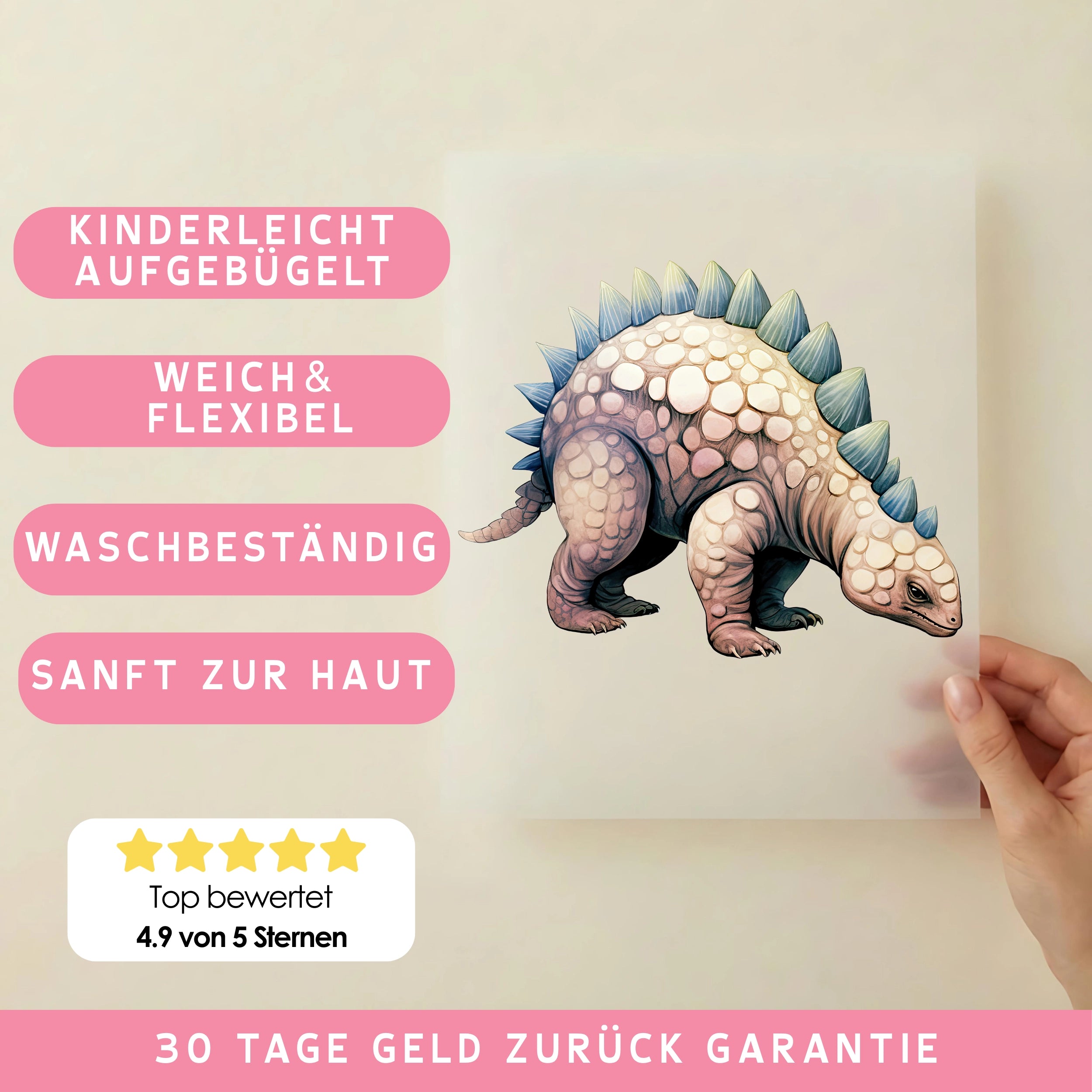Bügelbild Dinosaurier Stegosaurus