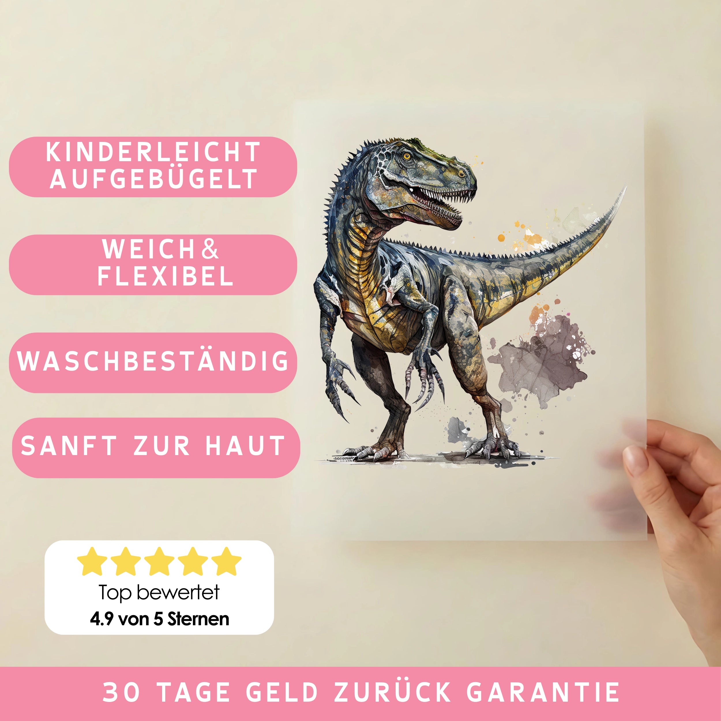 Bügelbild T-Rex Dinosaurier