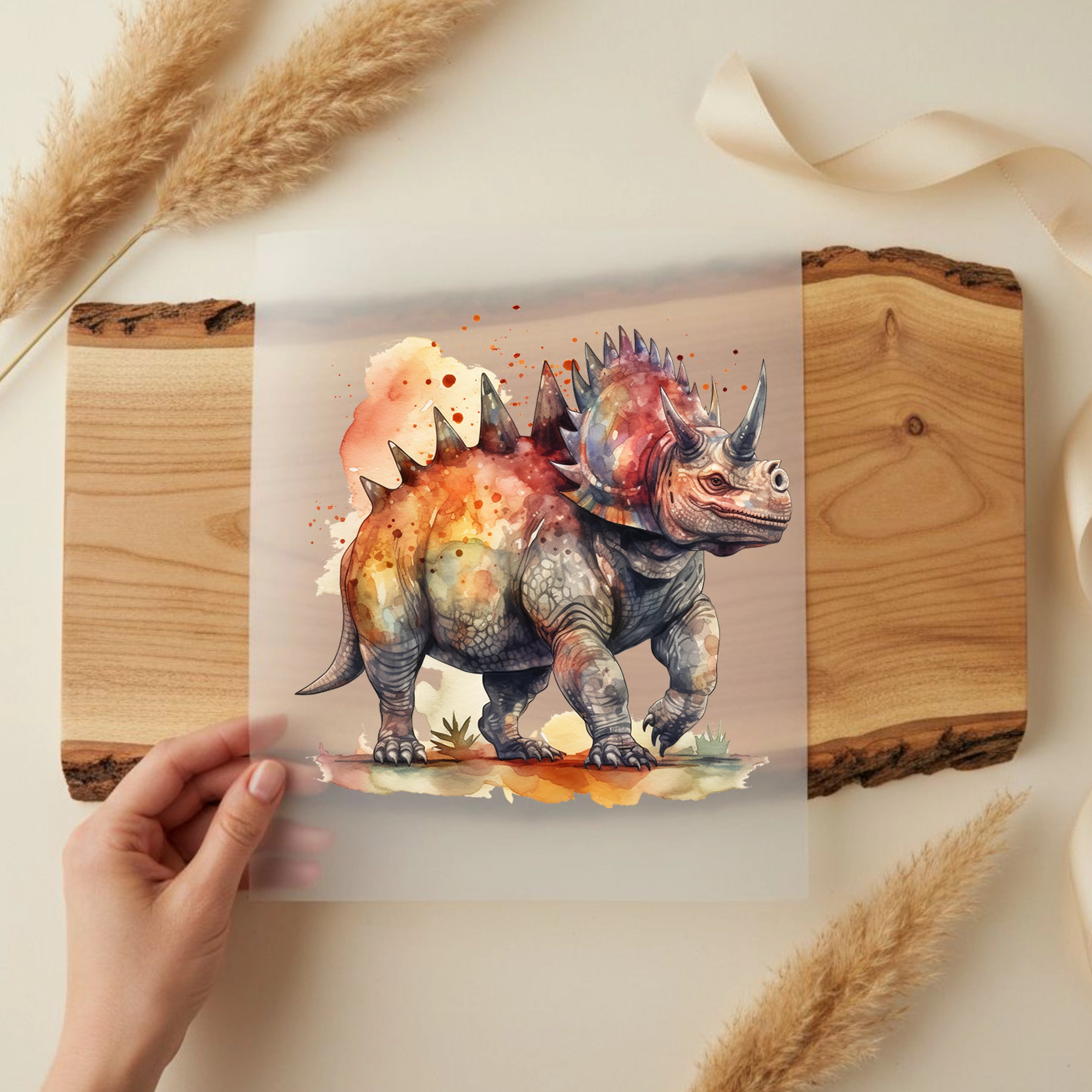 Bügelbild Triceratops Dinosaurier