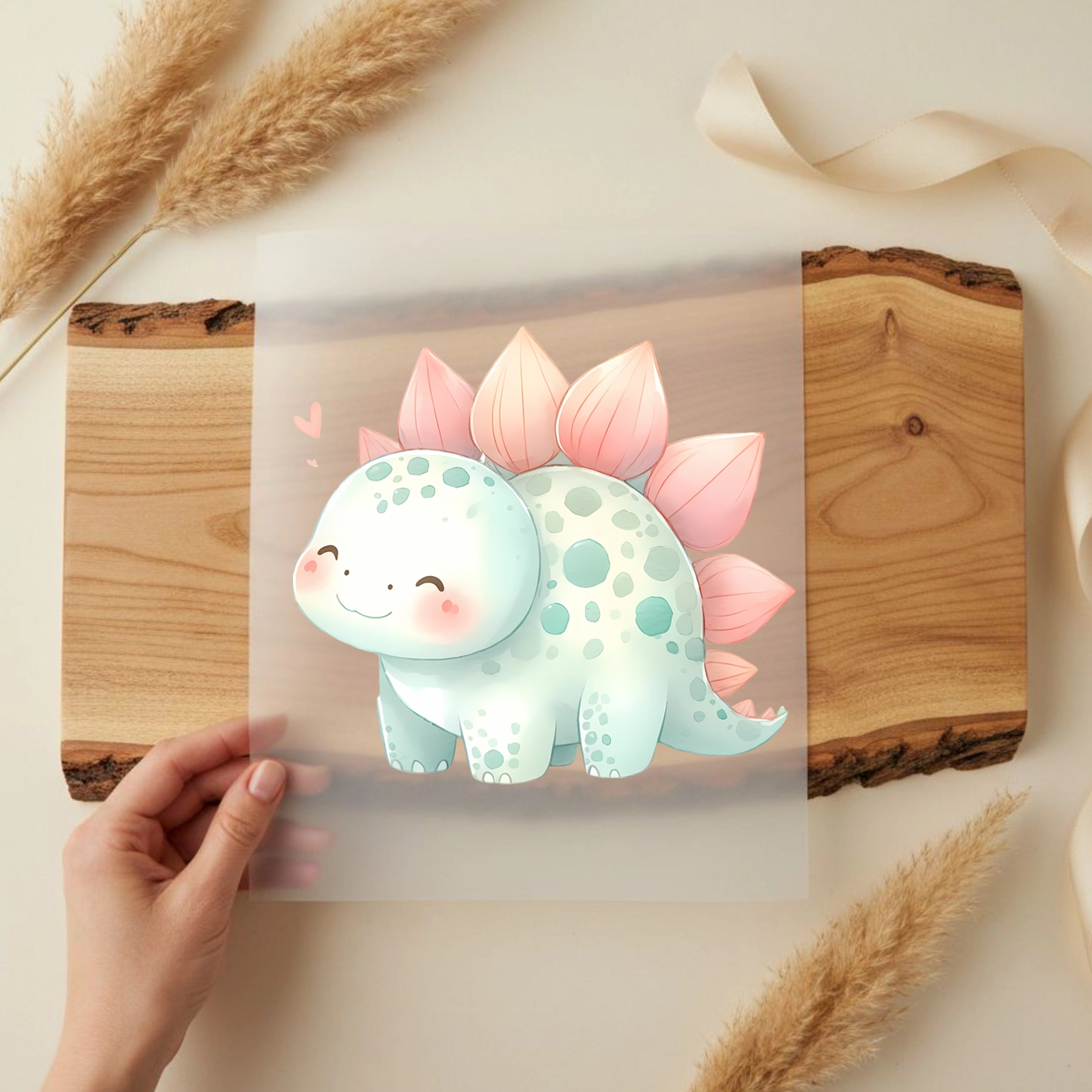 Bügelbild Dino Blütenstegosaurus