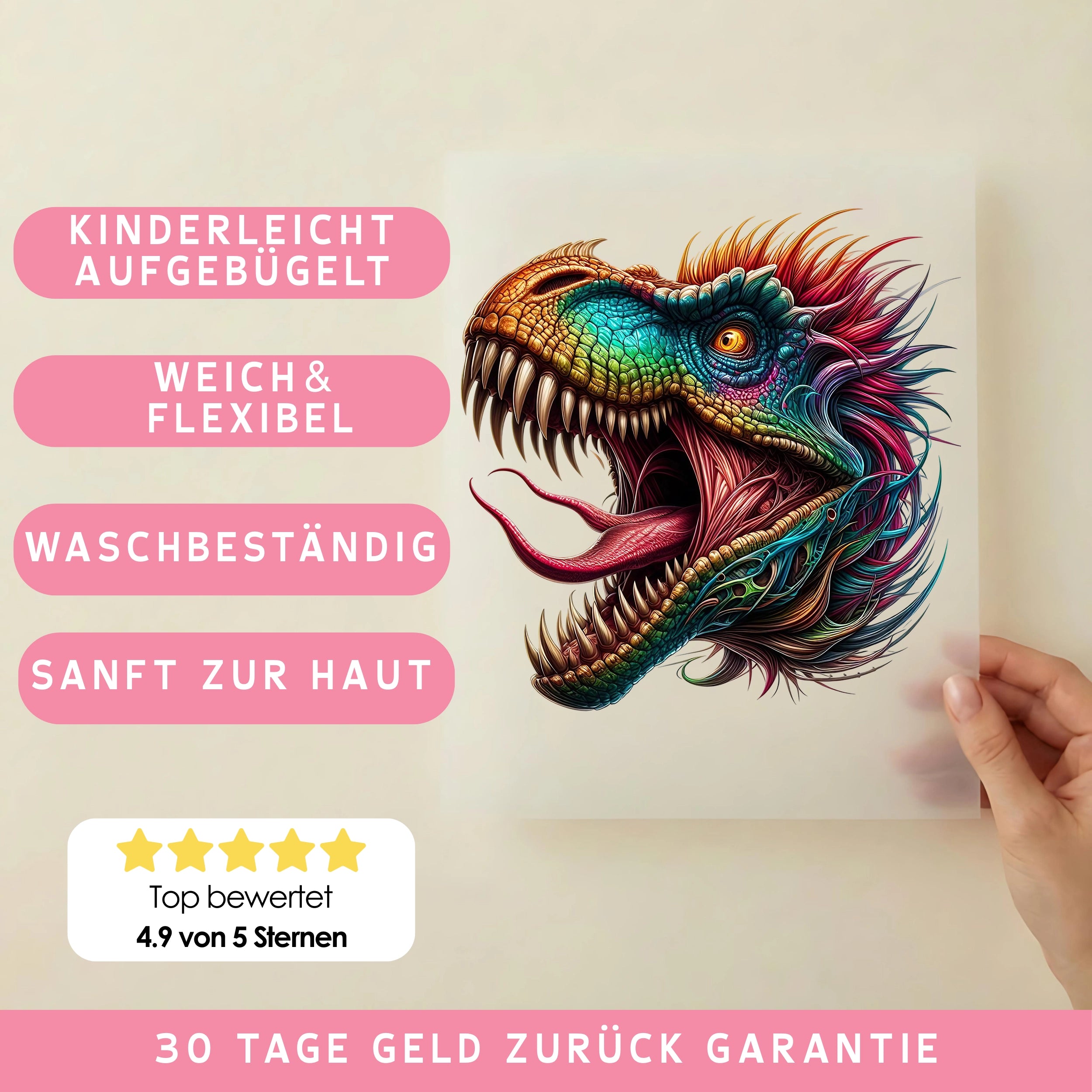 Bügelbild Dino Spektrumbrüller