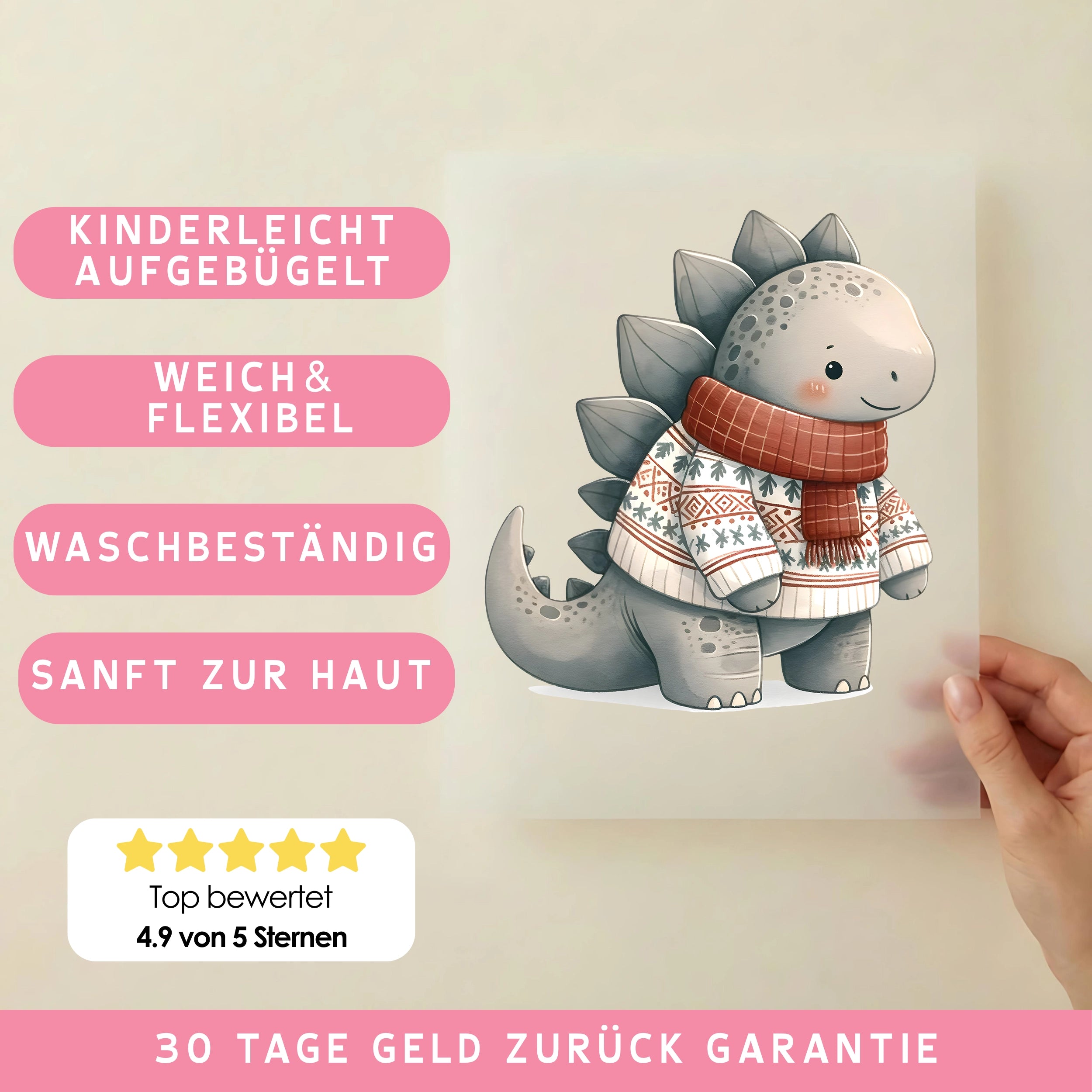 Bügelbild Dino Frostfreund